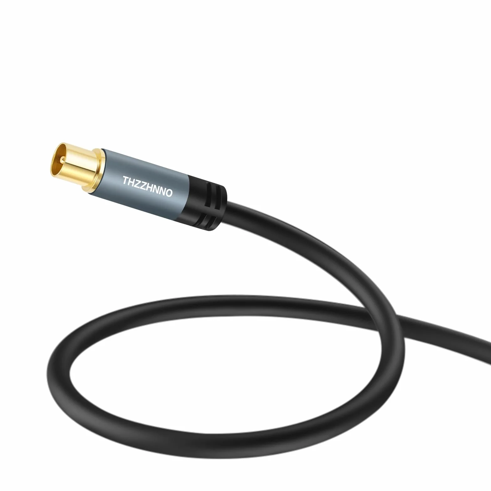 TV Antenne RG6 Coaxiaux Câble 5M, Connecteur Mâle à Mâle Plaqué or, Câble Coaxial pour TVHD, CATV, DVB-T2 /C/S, Modem Câble, Radio, Récepteur Satellite