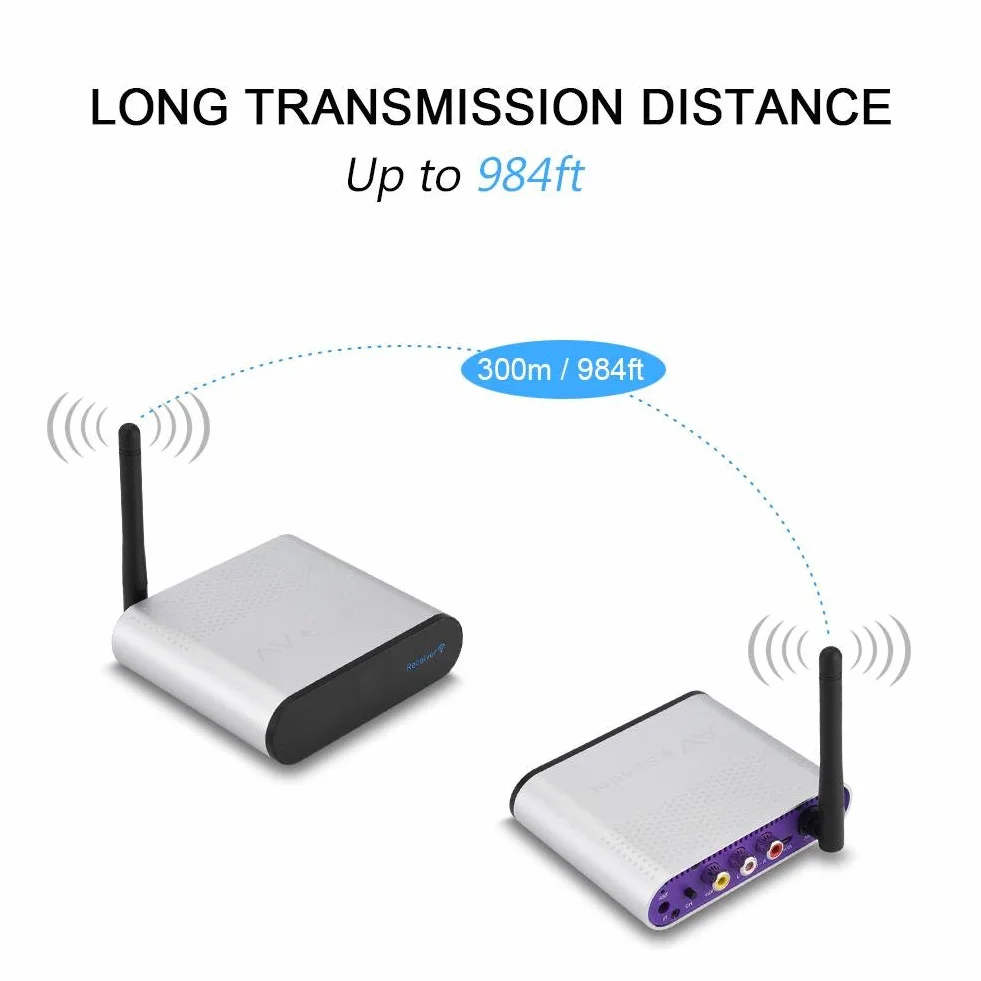 Émetteur AV sans Fil 5,8GHz 300m 8 Groupes Émetteur et Récepteur Audio/Vidéo