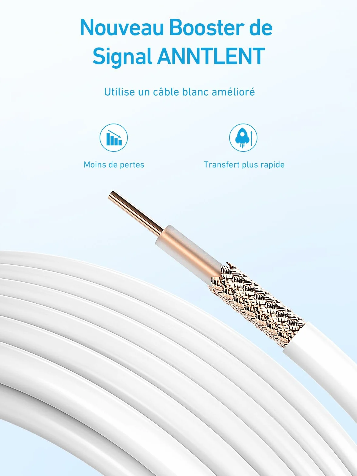 ANNTLENT Amplificateur de Signal Amplifier 4G 3G Bande 1/3/7/8/20, LTE GSM WCDMA Amplificateur de Signal Mobile Five-Bande Connecté à L'application, pour Tous Opérateurs