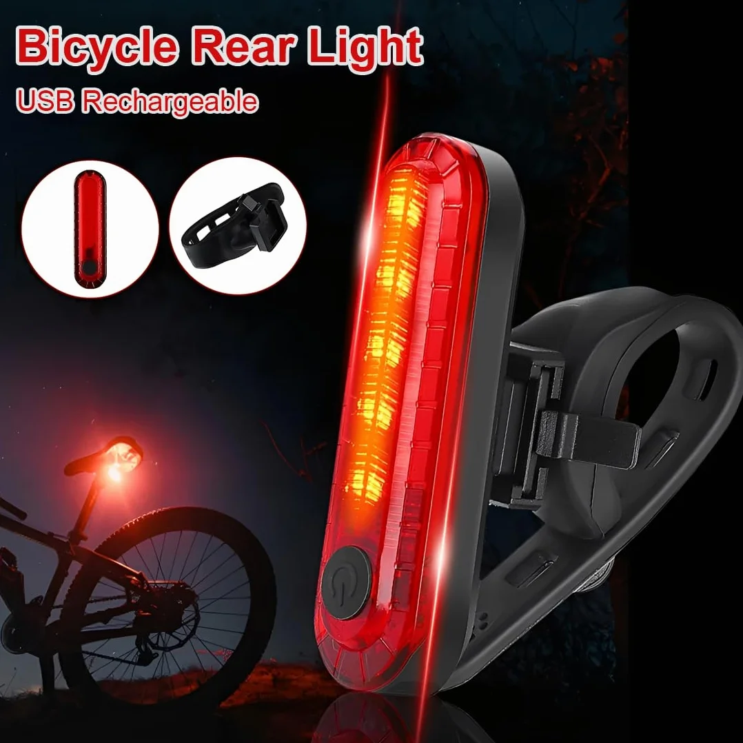 Feu arrière vélo LED USB étanche pour VTT, vélo course, E-Bike - Rouge, Style 3