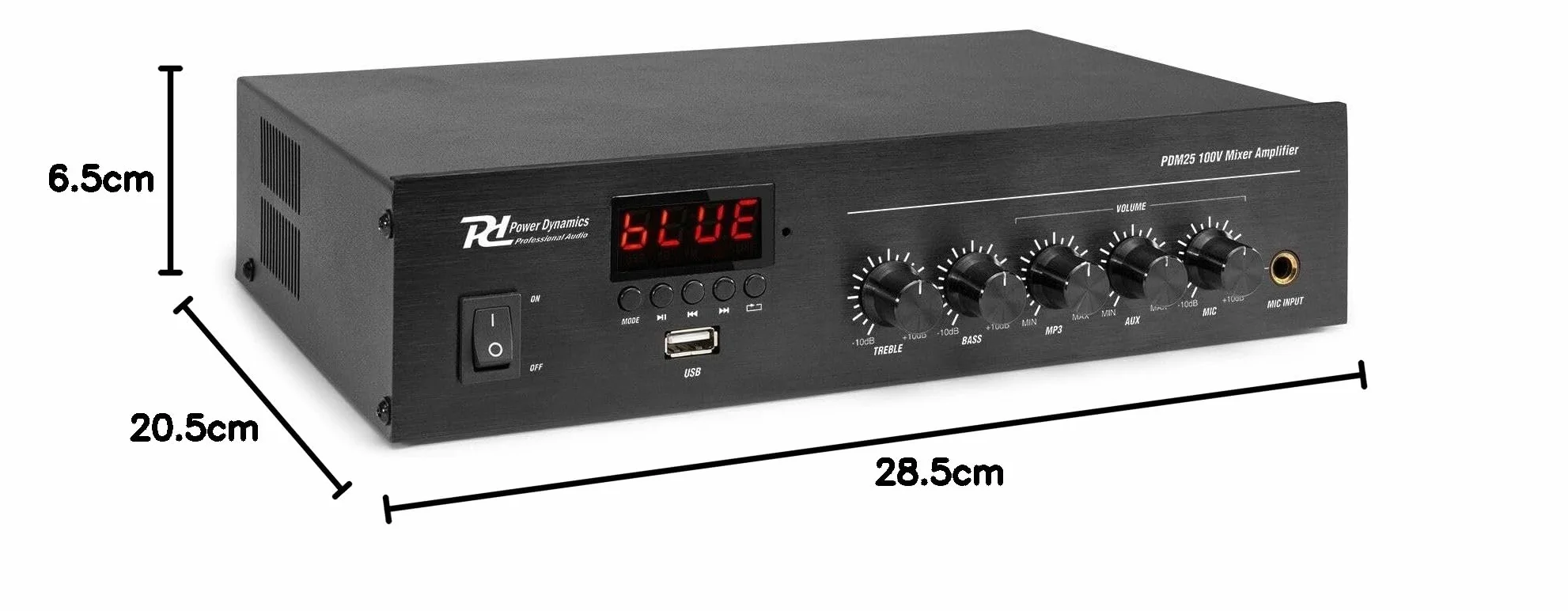 Power Dynamics Système Audio 100V avec Haut-Parleurs de Plafond CSPB5 et Amplificateur PDM25 Bluetooth FM USB Câble 50m