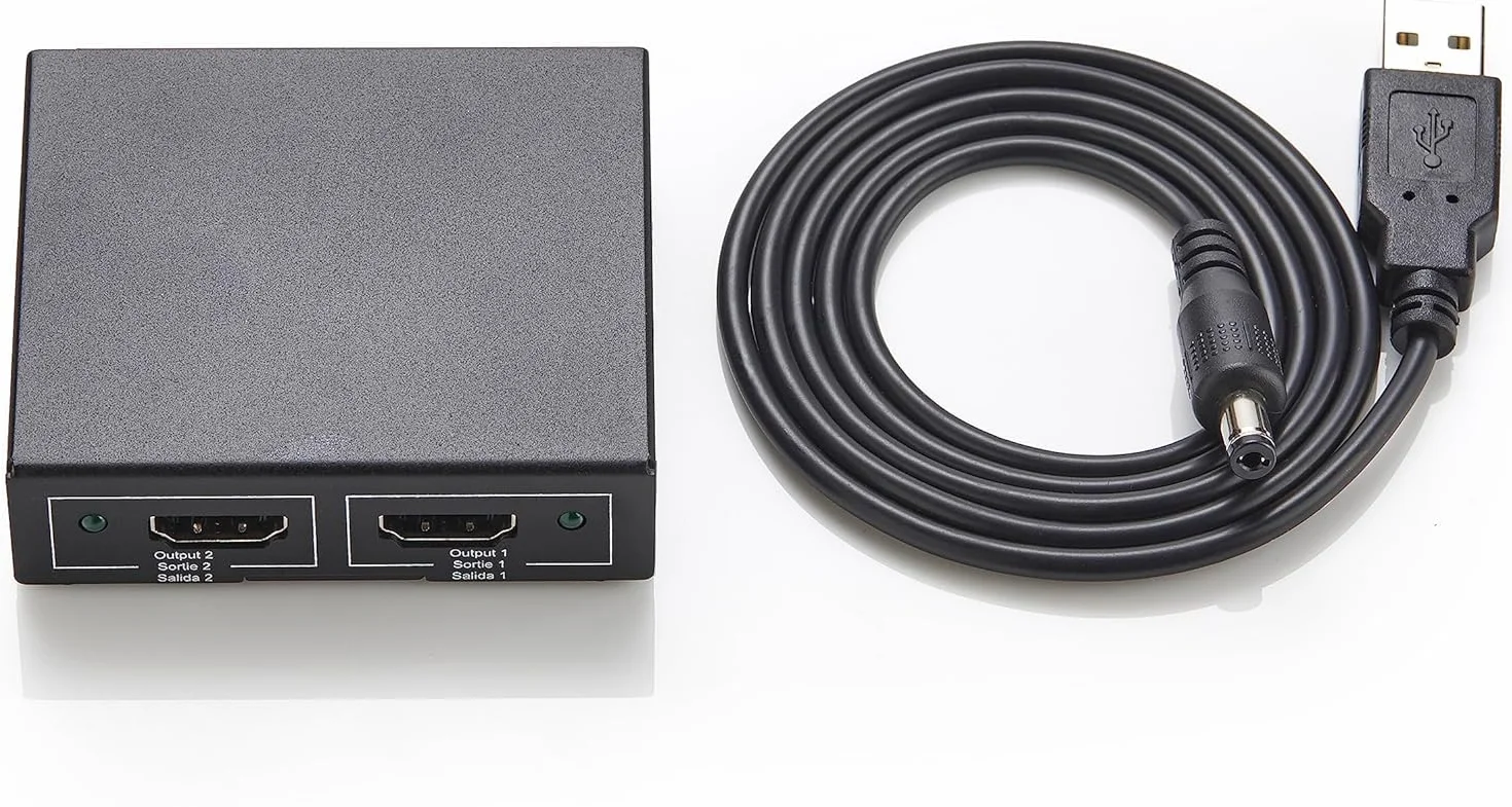 Amazon Basics Répartiteur HDMI 1 Entrée 2 Sorties 4K 30Hz Noir