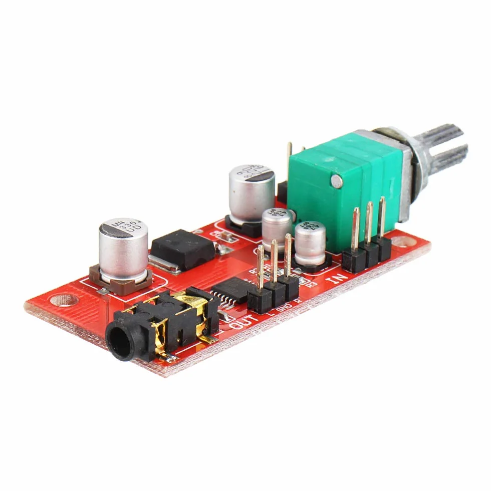 MAX4410 Carte d'amplificateur pour casque - Rouge - Solid State - Compatible avec tous les appareils - 0,08 W - Jack 3,5 mm - Alimentation par piles