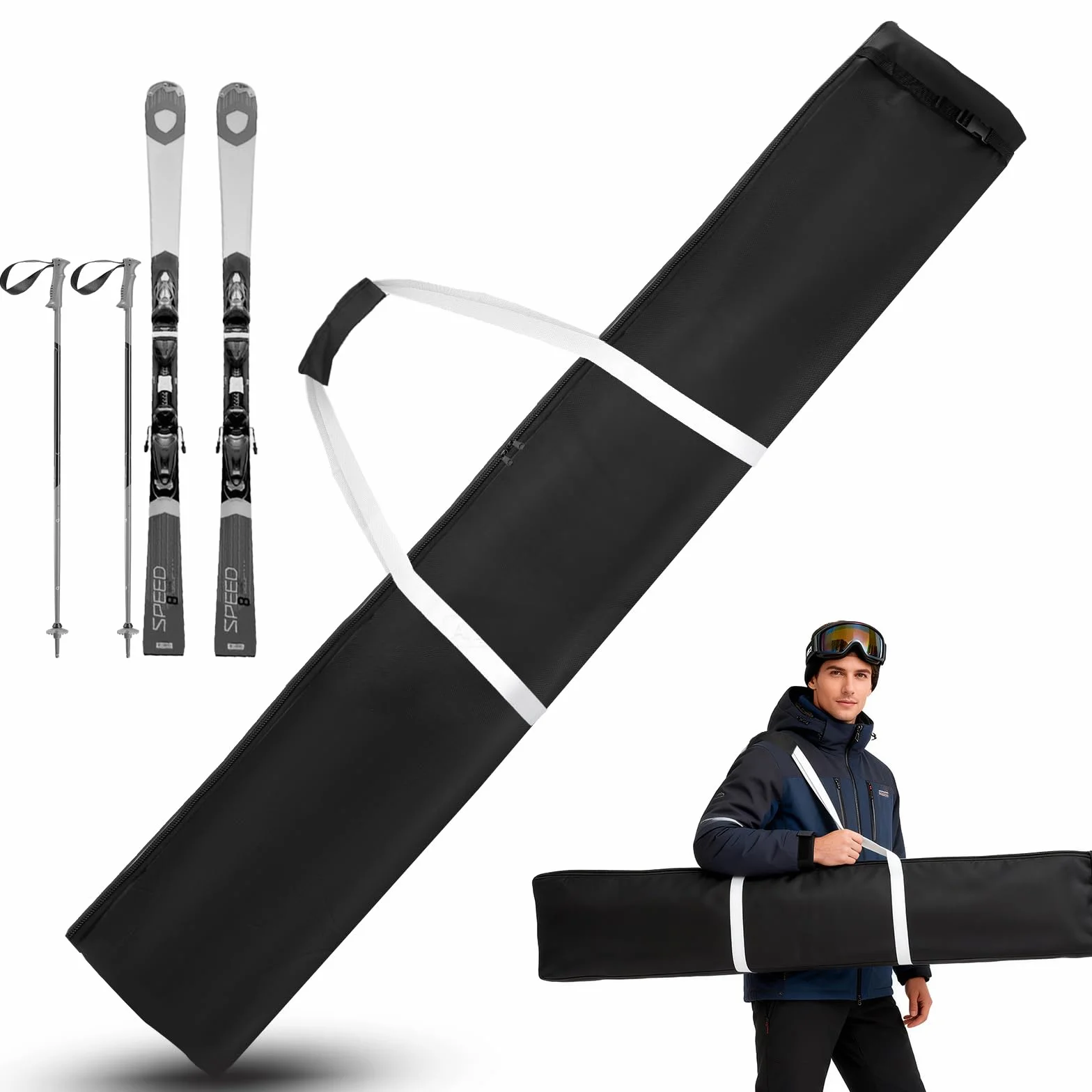 Housse de Ski 180 cm Sac Snowboard Homme Femme