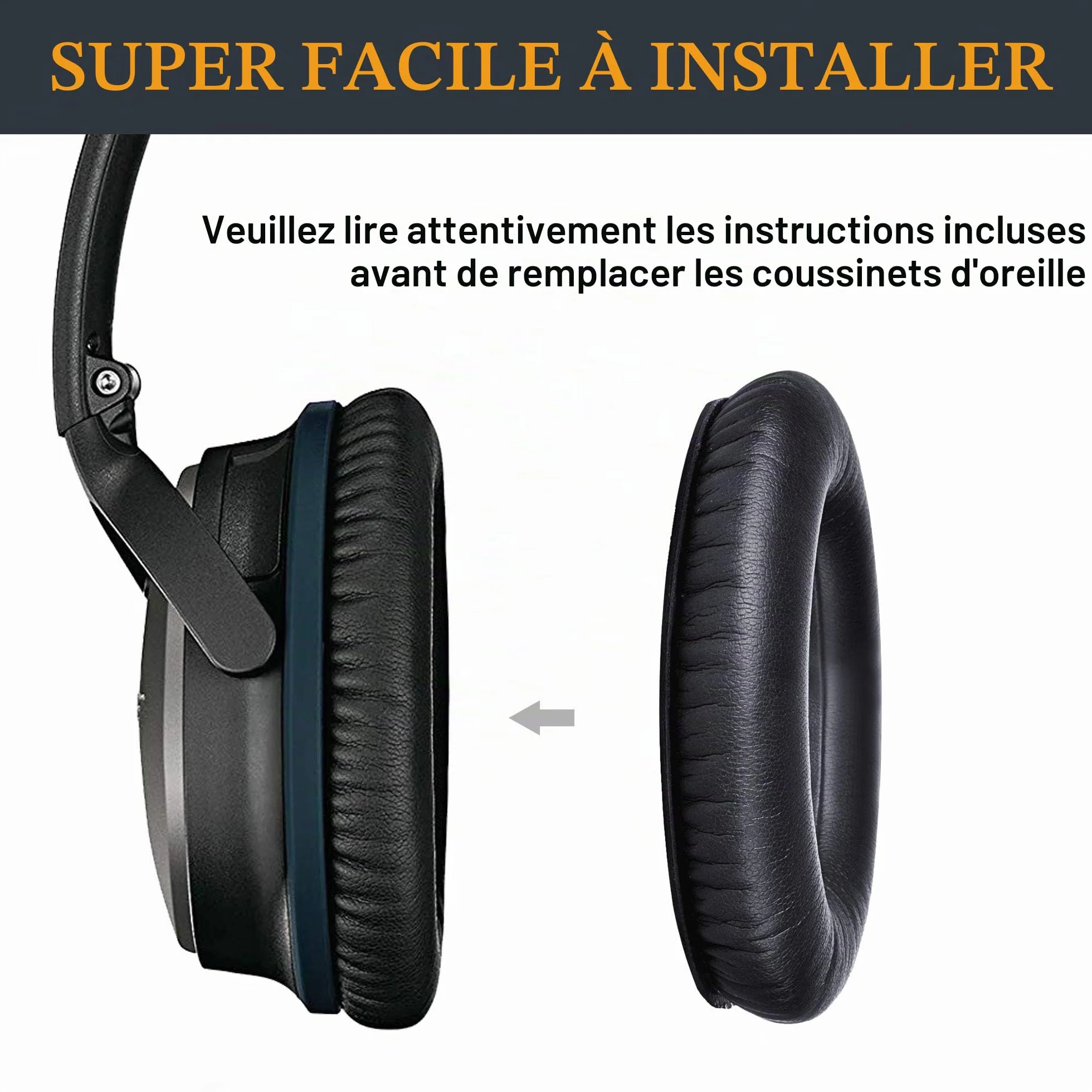 SoloWIT Coussinets d'oreille pour Bose Casques, Remplacement pour QC15 QC25 QC2 QC35 Ae2 Ae2i Ae2w SoundTrue SoundLink