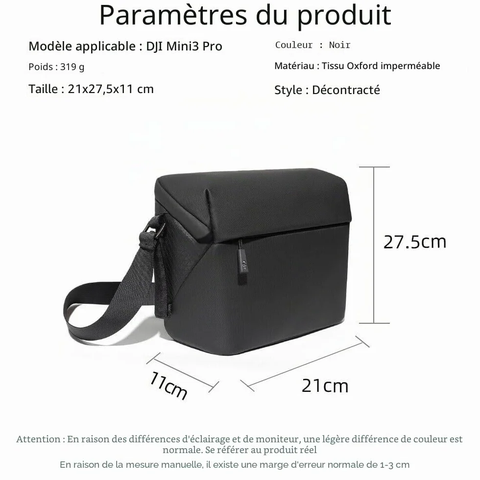 Sacoche de rangement portable DJI Mini 3/Mini 3 Pro Accessoire Noir 27.5 x 21 x 11 cm