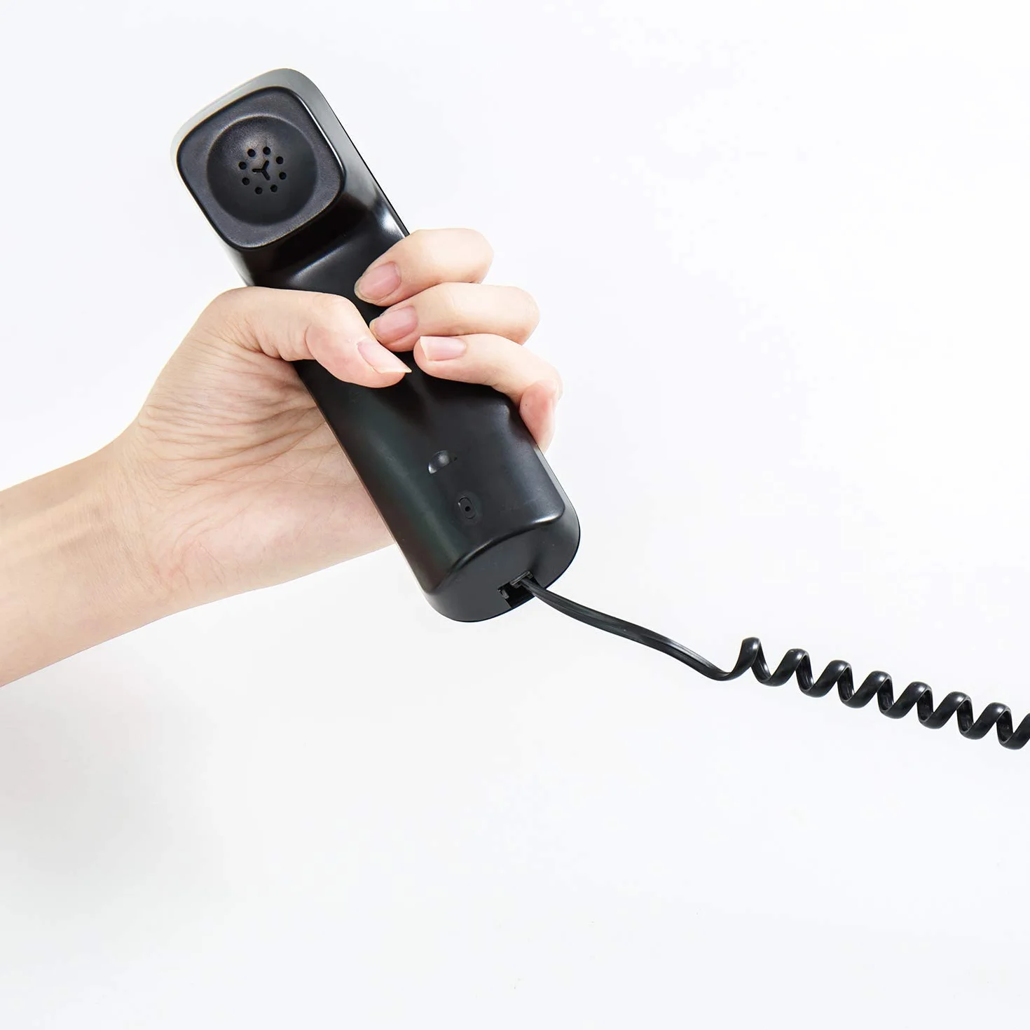 Duttek Cordon Telephone, Cable Telephone Fixe Noir, Câble pour combiné de téléphone, Câble spiralé RJ9 de 1 à 3 m de Long déroulé(Lot de 2)