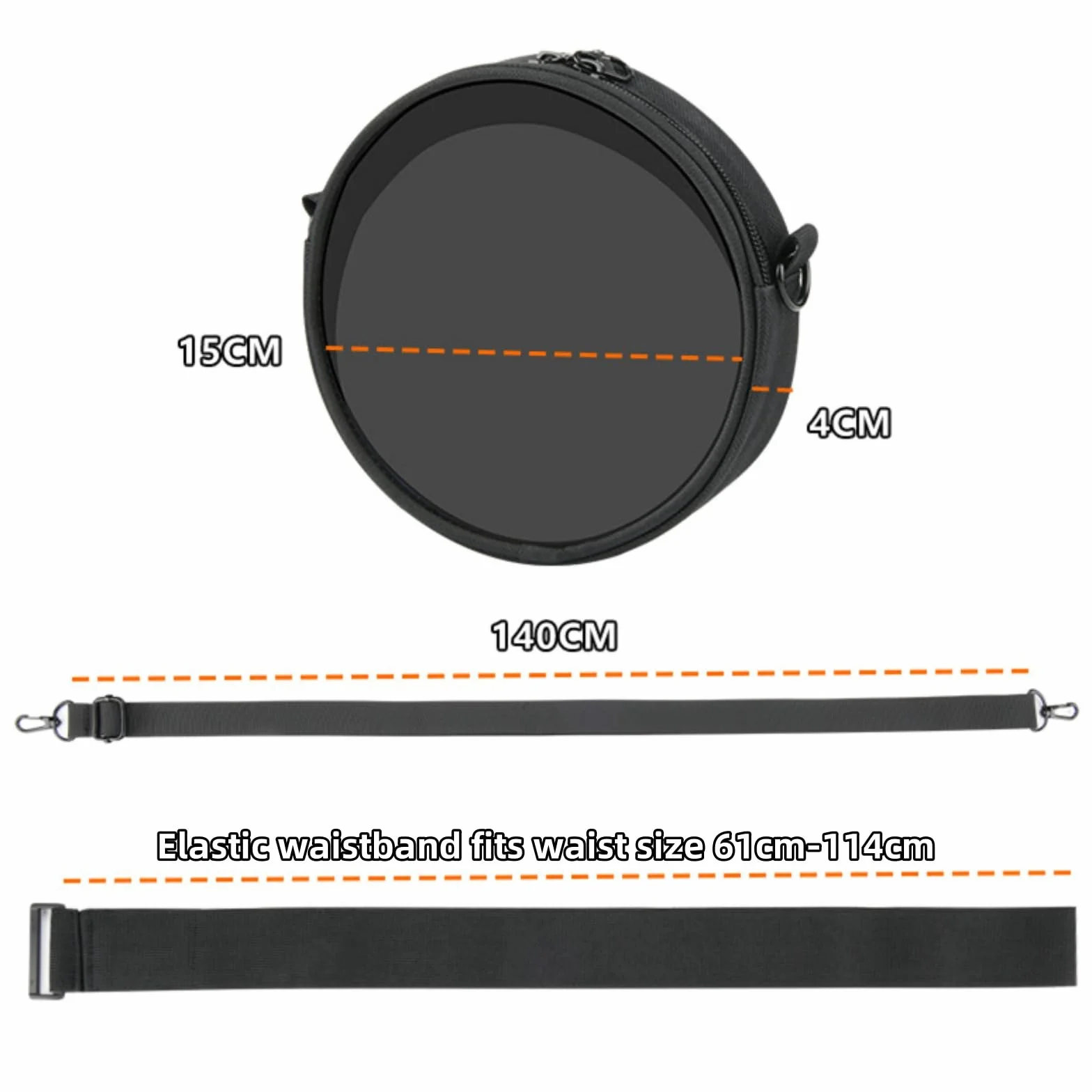 Sac de transport pour lecteur CD portable Arafuna CD5189B/pour HOTT CD204 étui de rangement de voyage en TPU transparent (noir transparent)