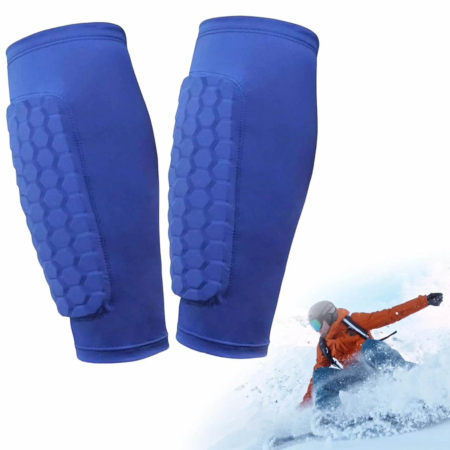 Skiguard Pro Protège-tibias Ski Antidérapant Respirant Élastique Anti-collision 1 Paire