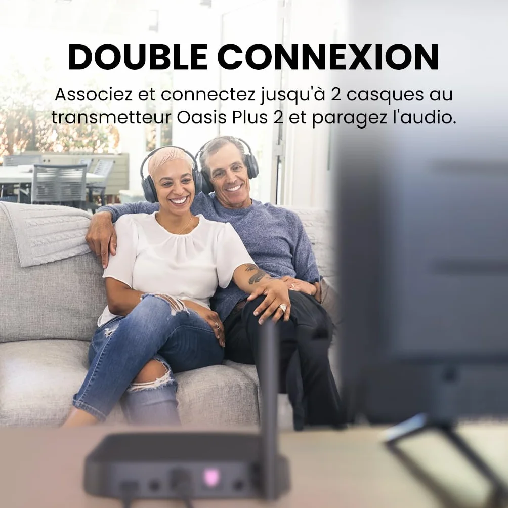 Avantree Oasis Plus 2 Émetteur Bluetooth TV Contrôle Volume Distance aptX Adaptive Pass-Through Soundbar
