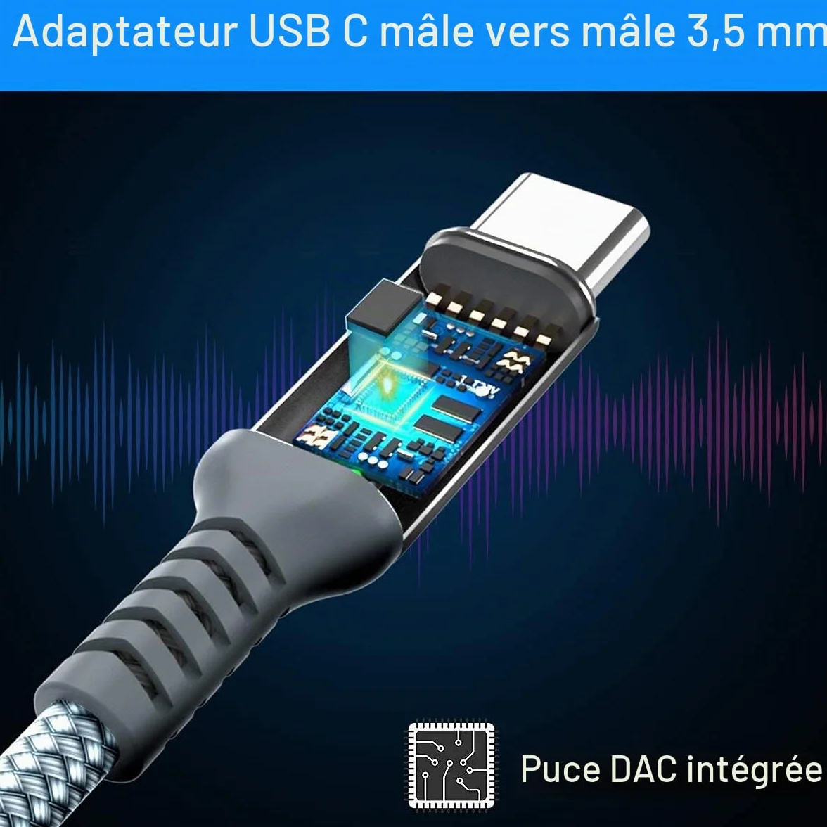 Elebase Câble USB C vers Jack 3.5mm 1.2M Adaptateur Audio pour iPhone 17 16 Pro Max, Samsung Galaxy S26 S25 S24