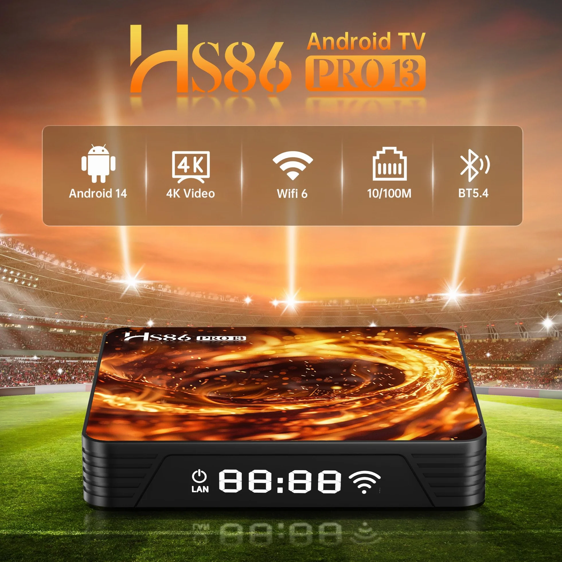 Android 14.0 TV Box,2026 Android Box 2GB 16GB RK3528 Quad-Core 64bit Cortex-A53 Mali 450 MP2 GPU,Smart TV Box Support 4K Bluetooth 5.4 Double Bande Wi-FI 10/100M Ethernet HD2.0 USB2.0 et USB3.0