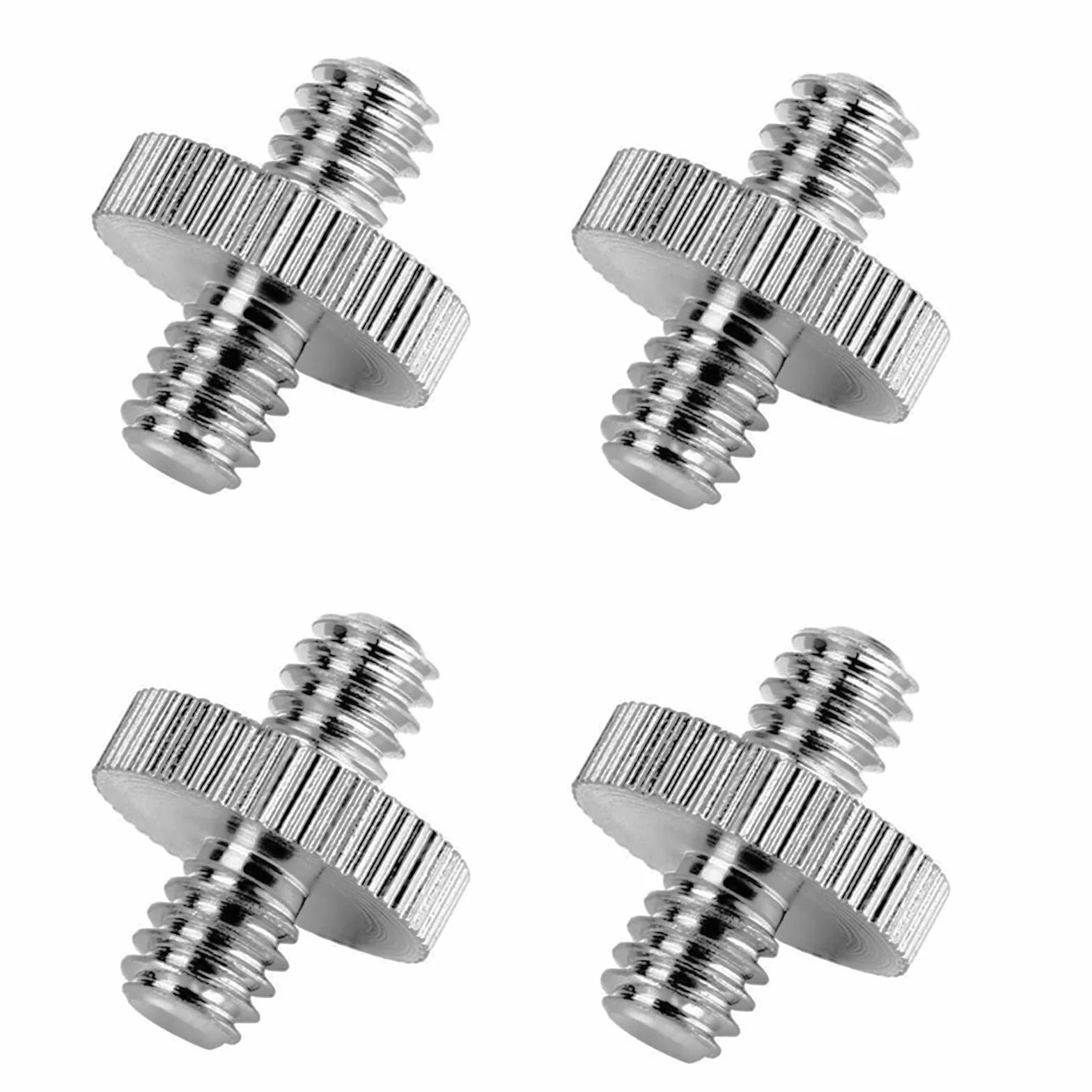 Adaptateur de Vis de Caméra[4 Pièces ],Standard 1/4" mâle à 1/4" Adaptateur mâle fileté,Caméra Vis de trépied Adaptateur Convertisseur pour Appareil Photo/Monopode/Trépied/Cage de Caméra