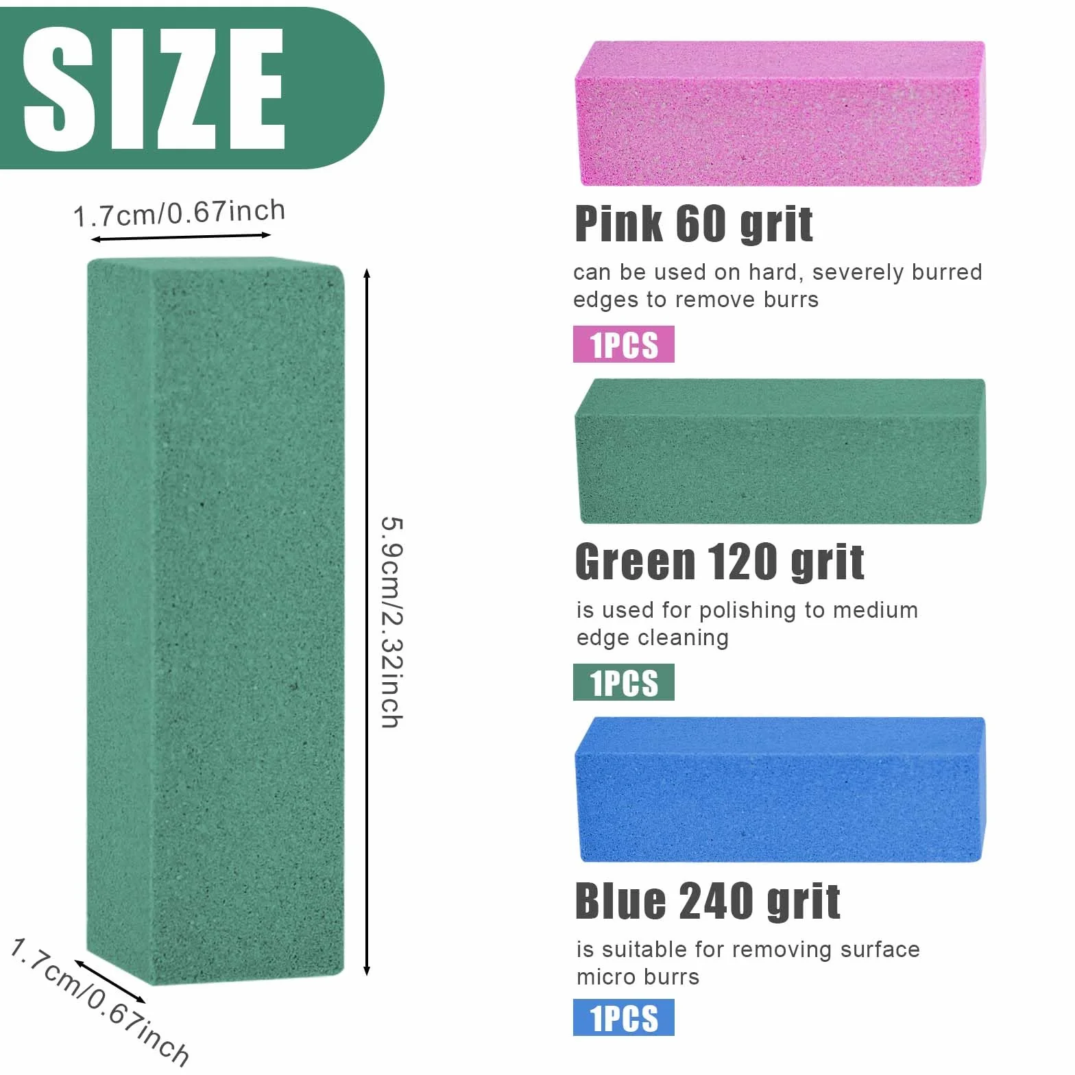 Pierre Abrasive en Caoutchouc pour Snowboard 3pcs Rose Vert Bleu