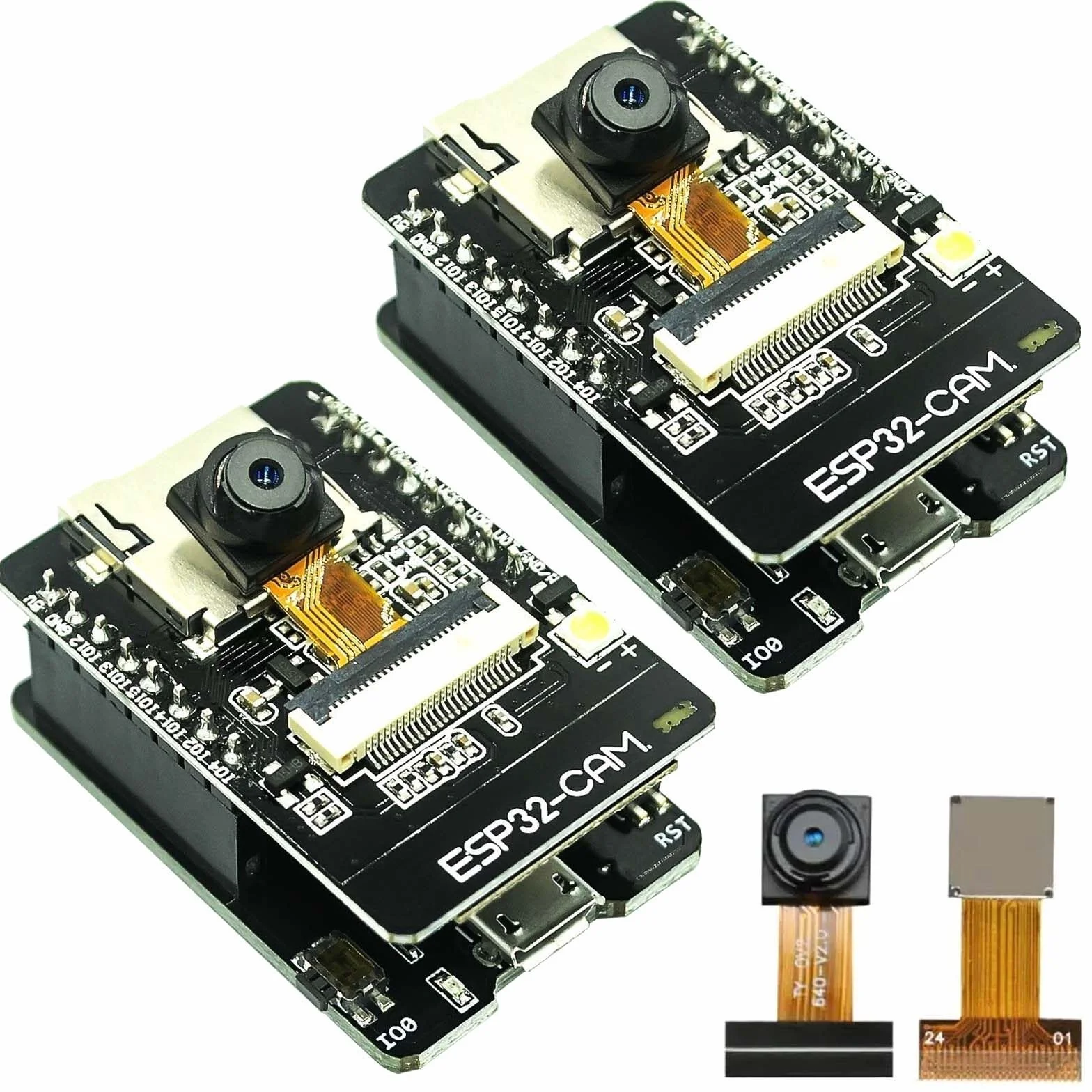 ESP32 CAM MB Lot de 2 cartes de développement Dual Core 240 MHz WiFi Bluetooth OV2640