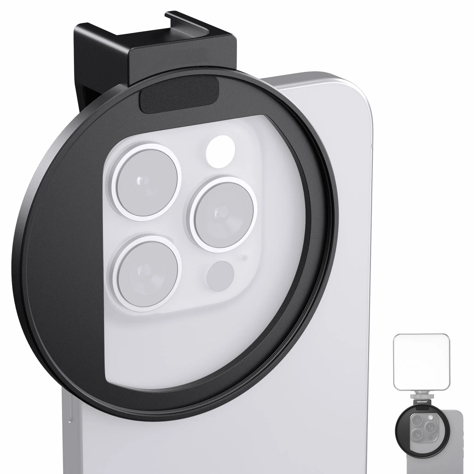 Support de filtre pour téléphone portable de 67 mm, adaptateur de filtre universel, extension de sabot de flash en métal, compatible avec les filtres filetés de 67 mm, pour la photographie de