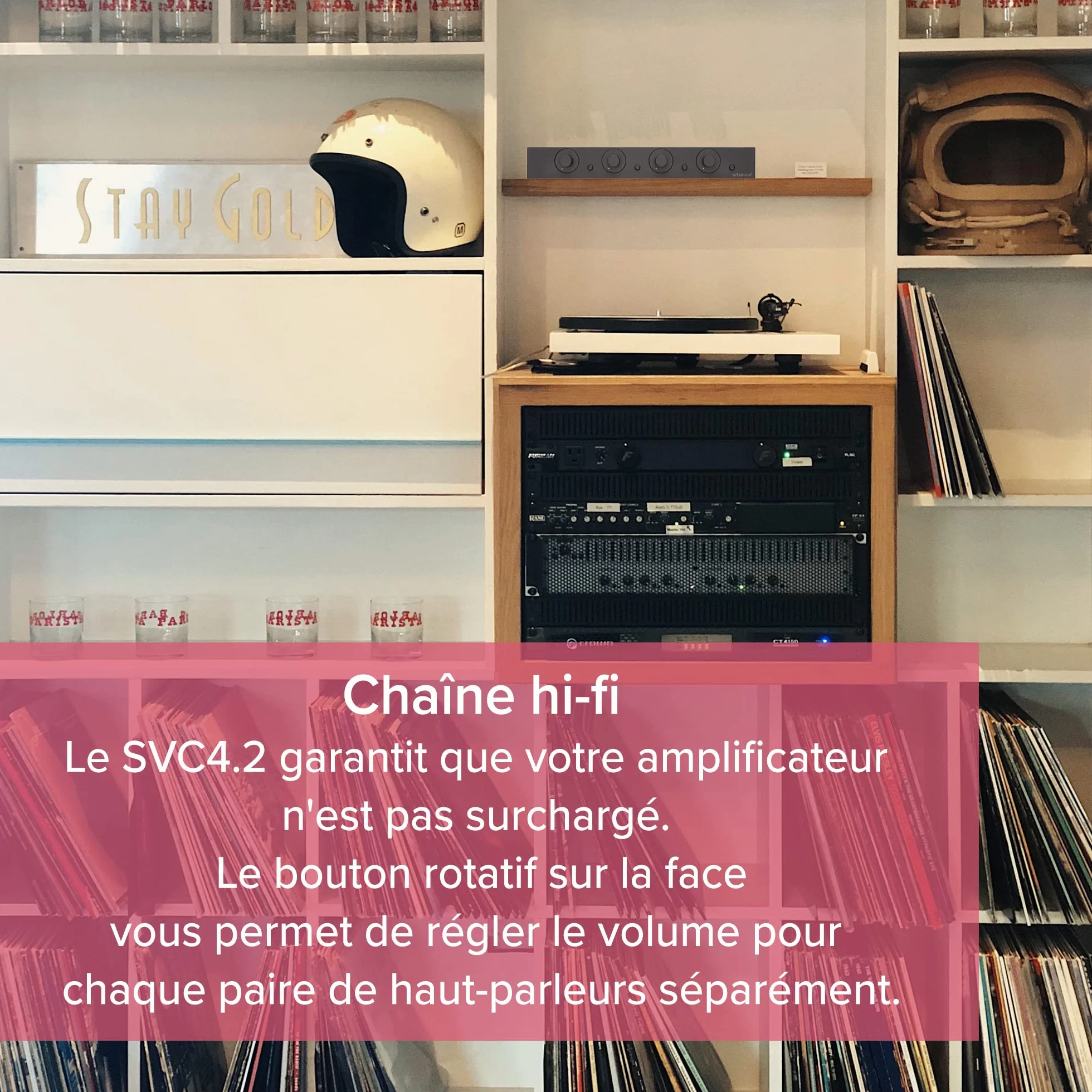 ArtSound SVC4.2 Distributeur audio 4 canaux noir 2x80W entrée multi-room