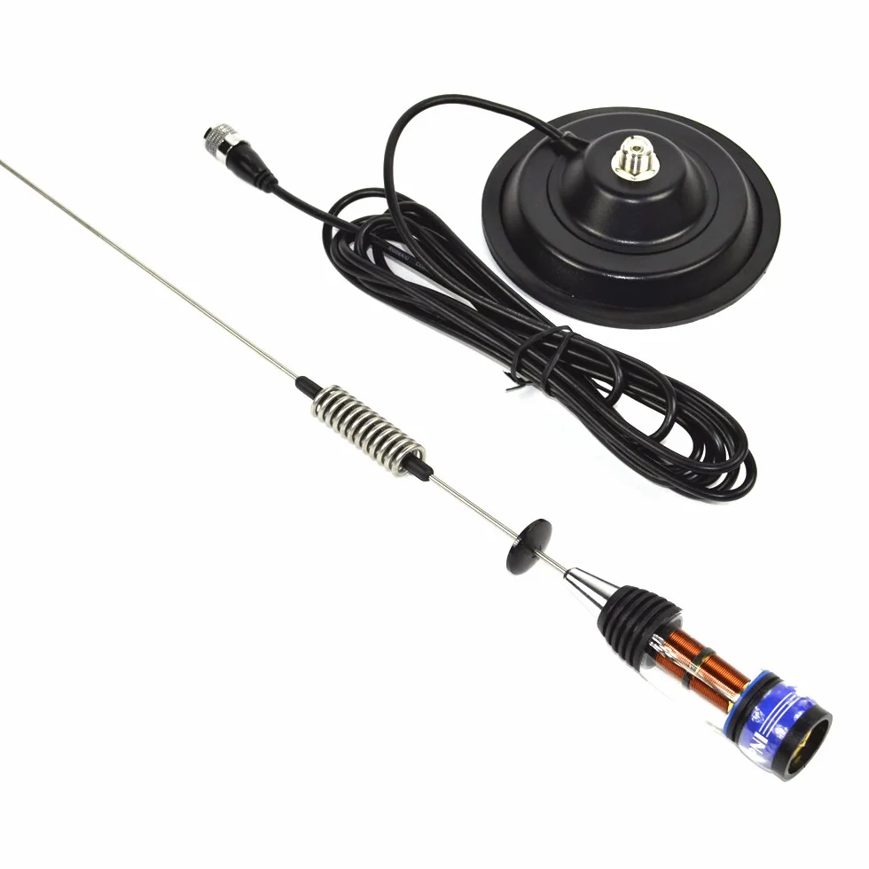 PNI Paquet Radio CB Escort HP 9001 Pro ASQ réglable, AM-FM, 12V, 4W + Antenne CB ML70 26-30MHz, 200W, 70cm, Aimant 145 mm Inclus