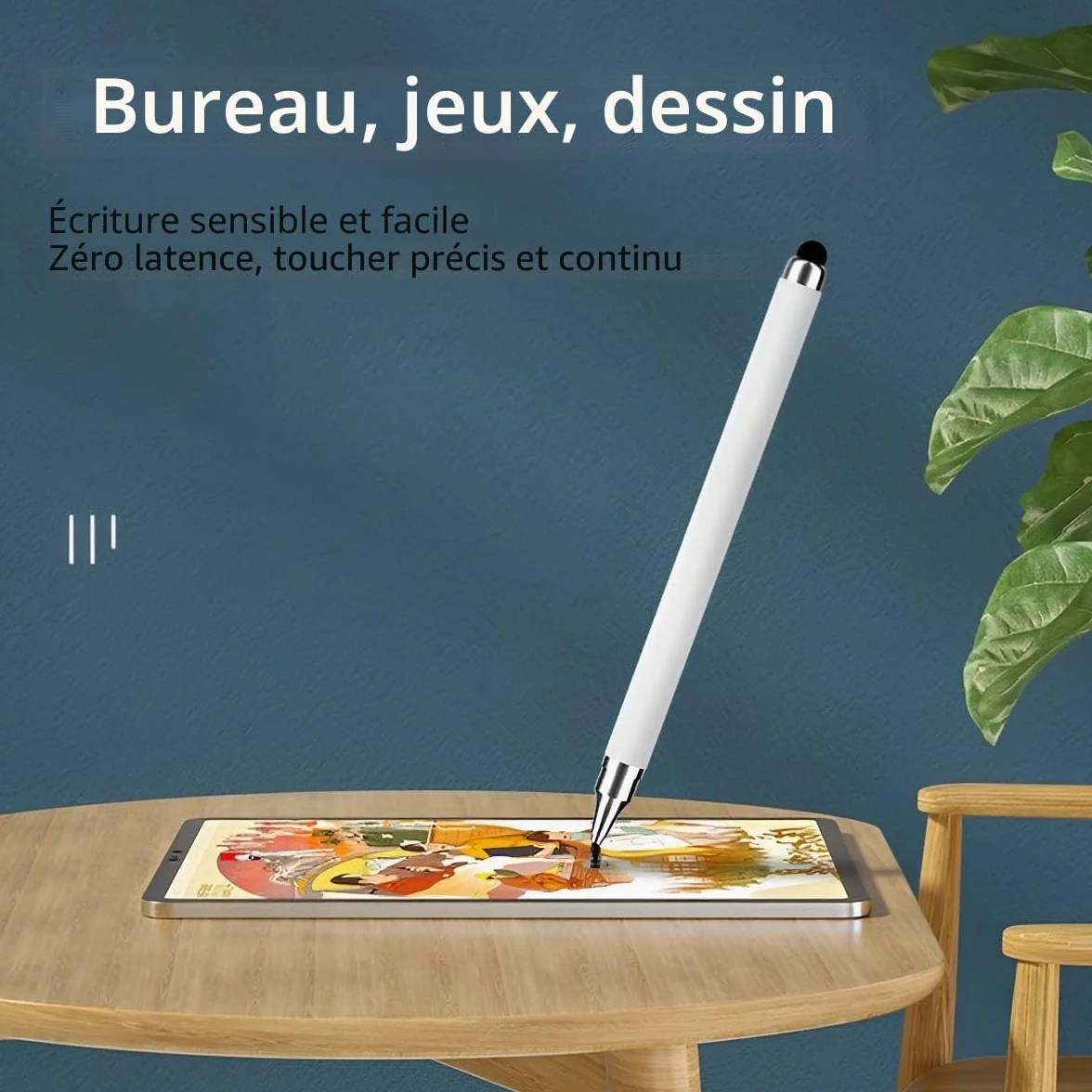 Redreo Lot de 3 Stylos 2 en 1 Universels Stylet capacitif pour écrans tactiles Apple iPhone iPad Android Microsoft