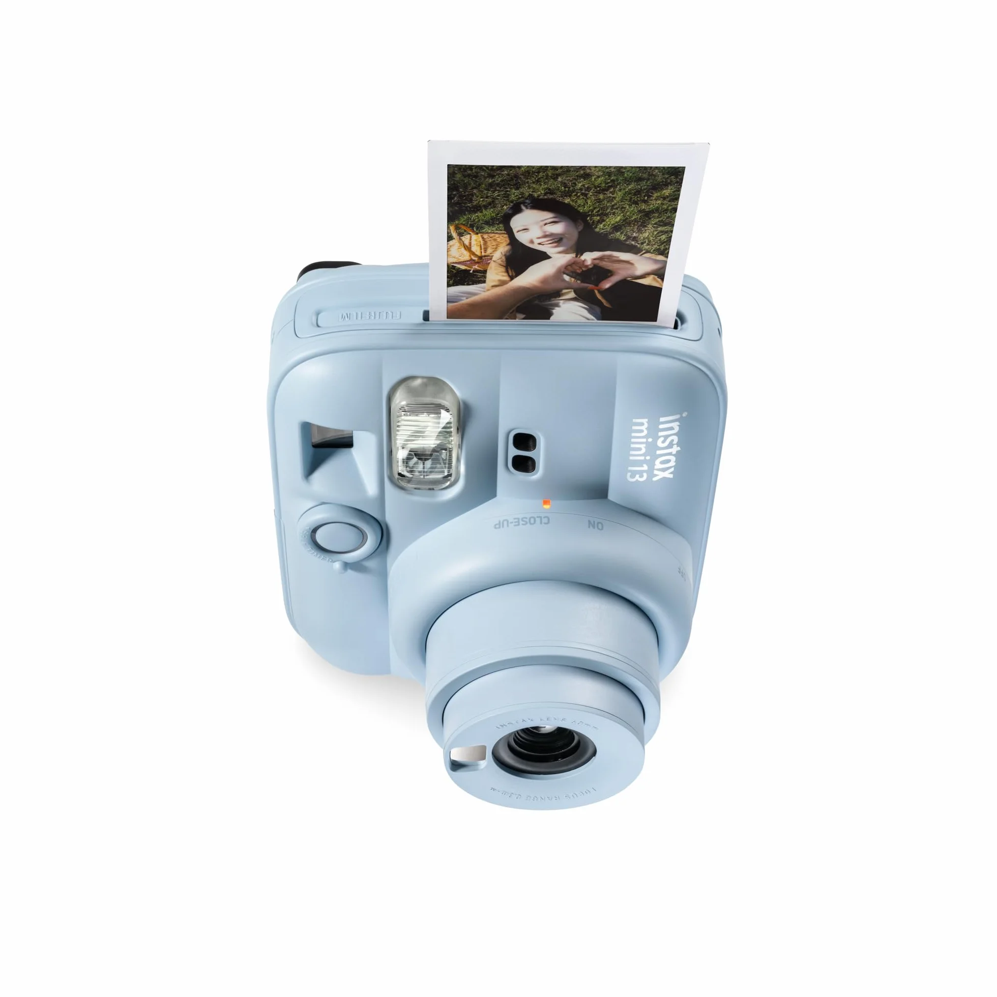 Appareil Photo instantané instax Mini 13 avec Flash Automatique intégré, Miroir pour Selfies intégré, Mode Gros Plan et retardateur, Bleu Glacé