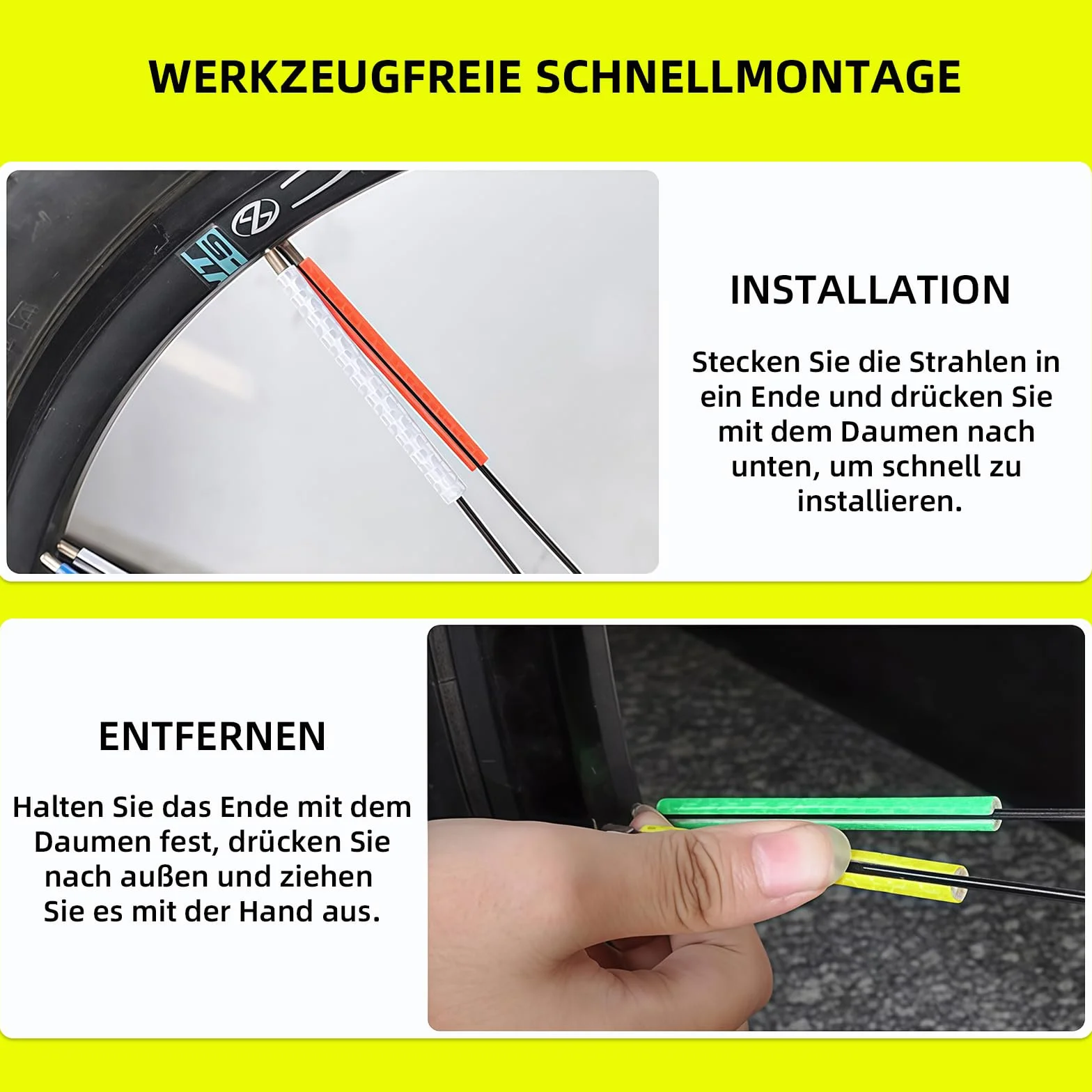 Lot de 72 réflecteurs pour vélo à 360° – Ensemble résistant à l’eau, montage simple