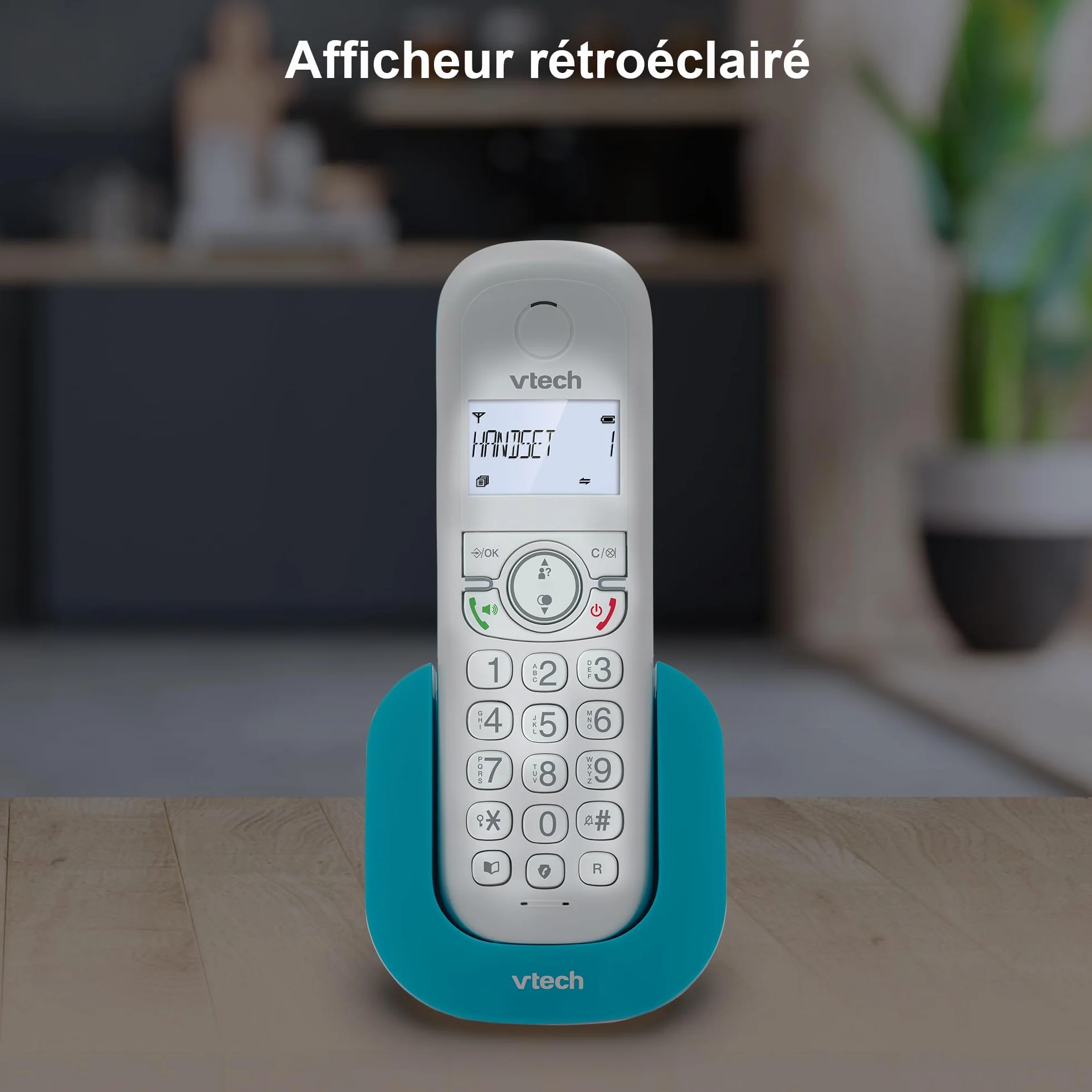 VTech CS1500 Téléphone sans Fil DECT Double Charge avec Blocage d'appel, Identification Appelant, Haut-Parleur Mains Libres