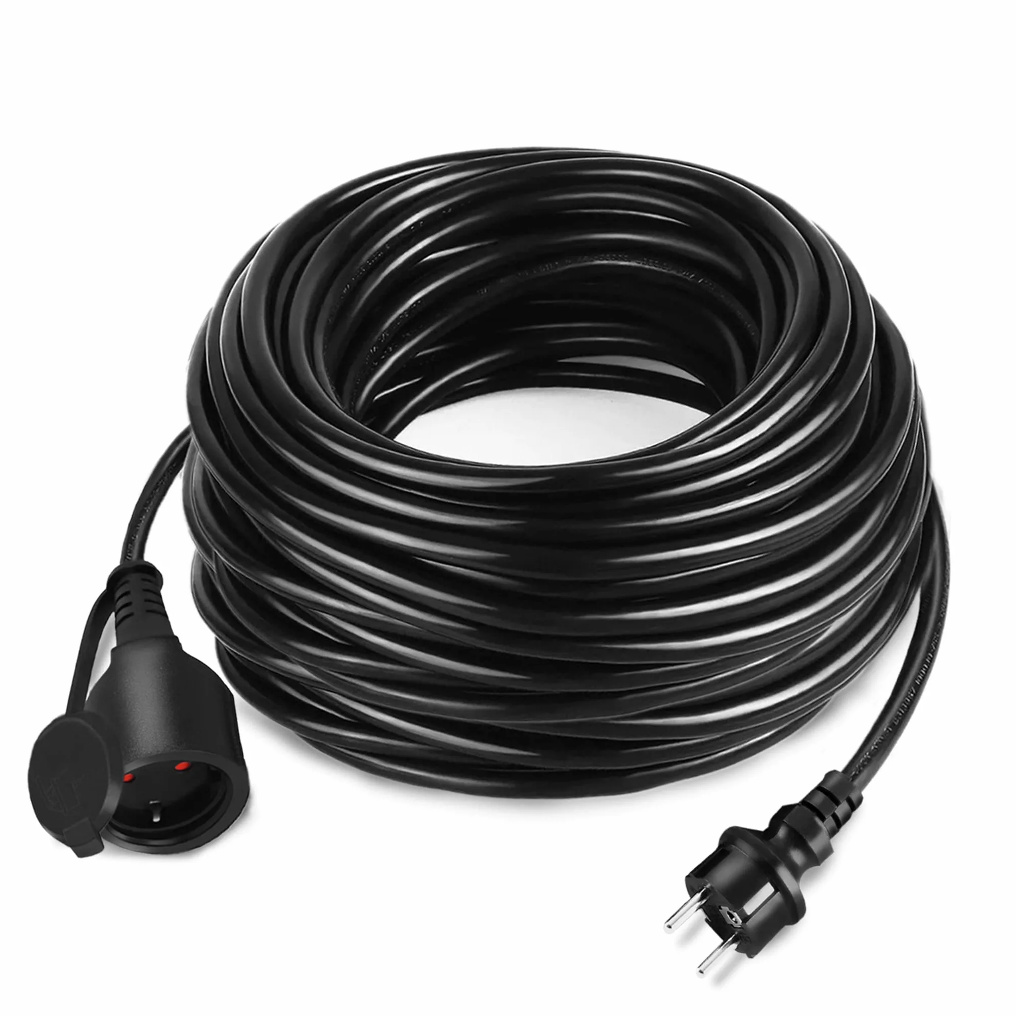 LZQ Rallonge électrique avec capuchon de protection - 30 m - 230 V - IP44 - Pour l'extérieur - Noir