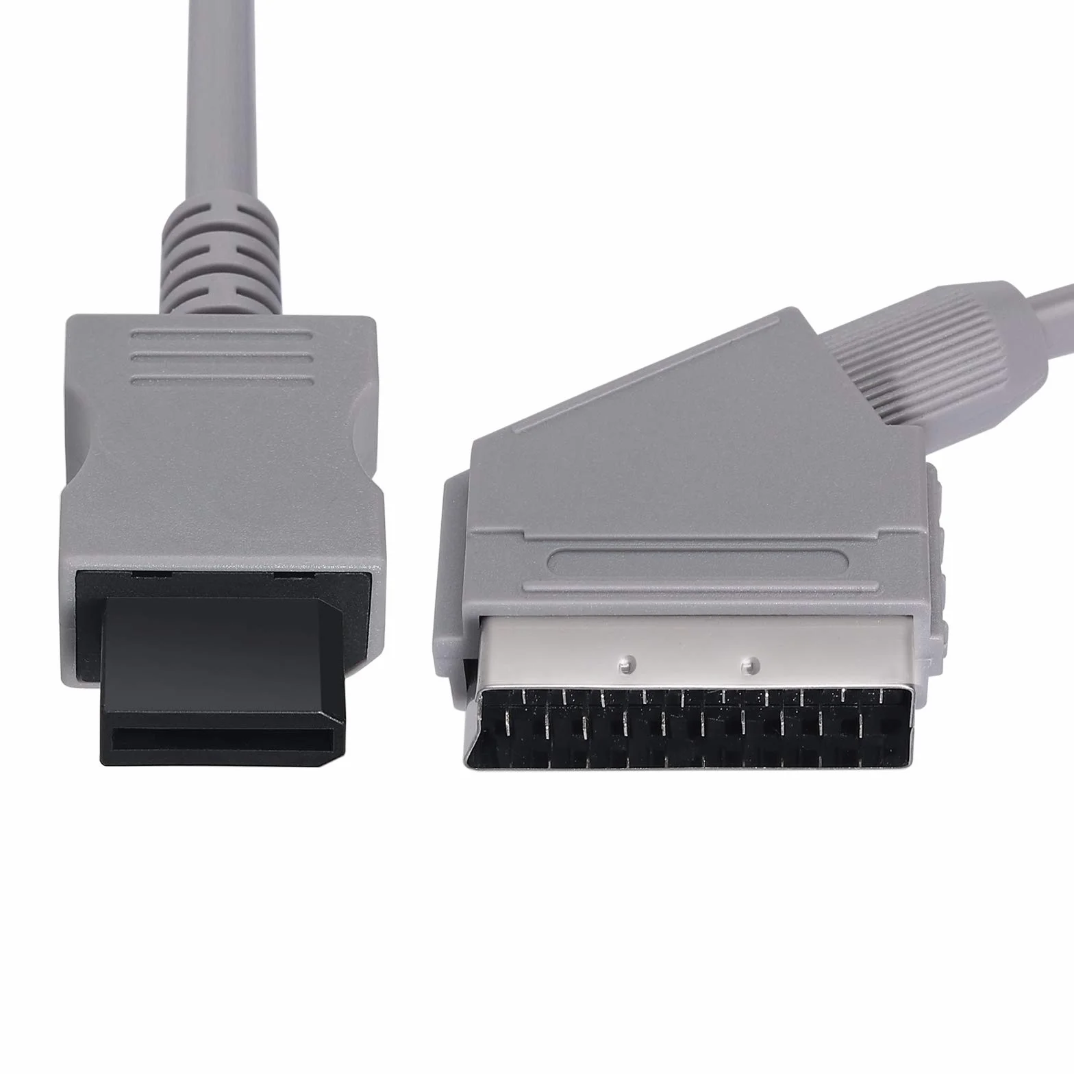 AUTOUTLET 1,8 Mètres de Câble Péritel RVB Réel pour Wii Wii U Remplacement de Câble Péritel RVB Réel pour La Console de Télévision Gris