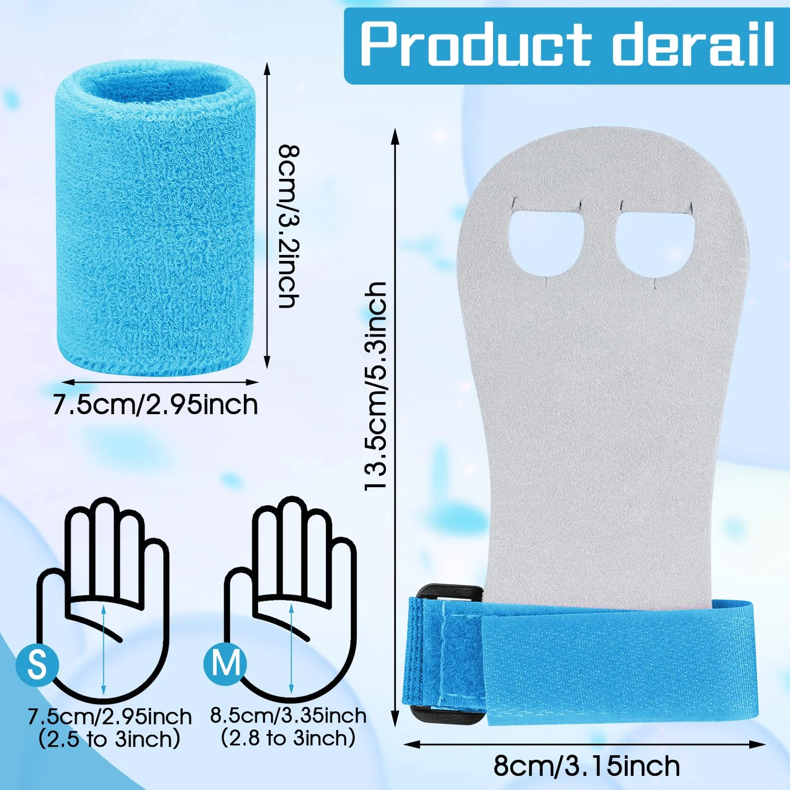 Abeillo Gymnastics Grips Wristbands Set for Girls Youth Kids Gymnastic Hand Grips Bar Palm Protection Wrist Support Sports Accessories