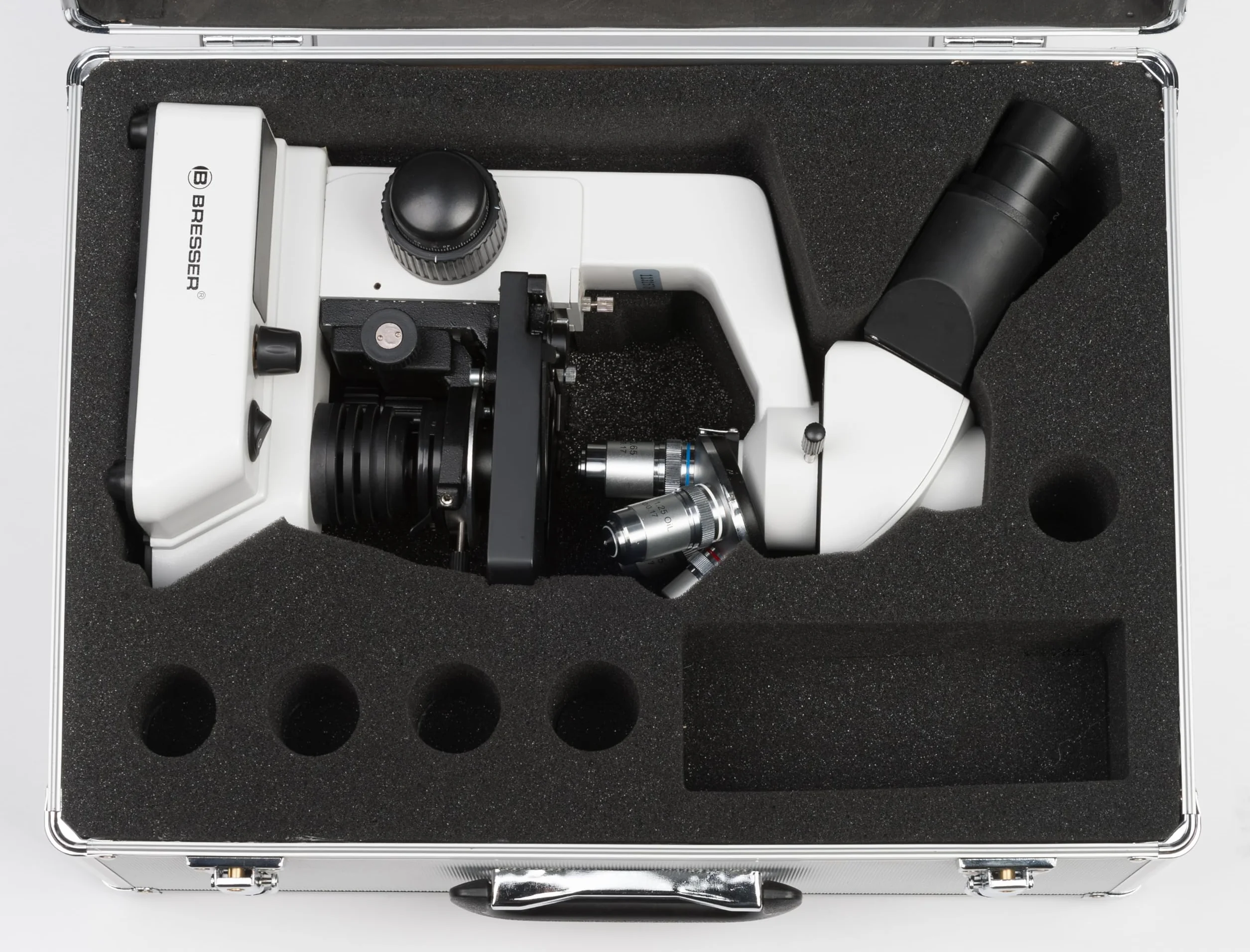 Bresser Erudit DLX Researcher Mallette de Transport pour Microscope Argent