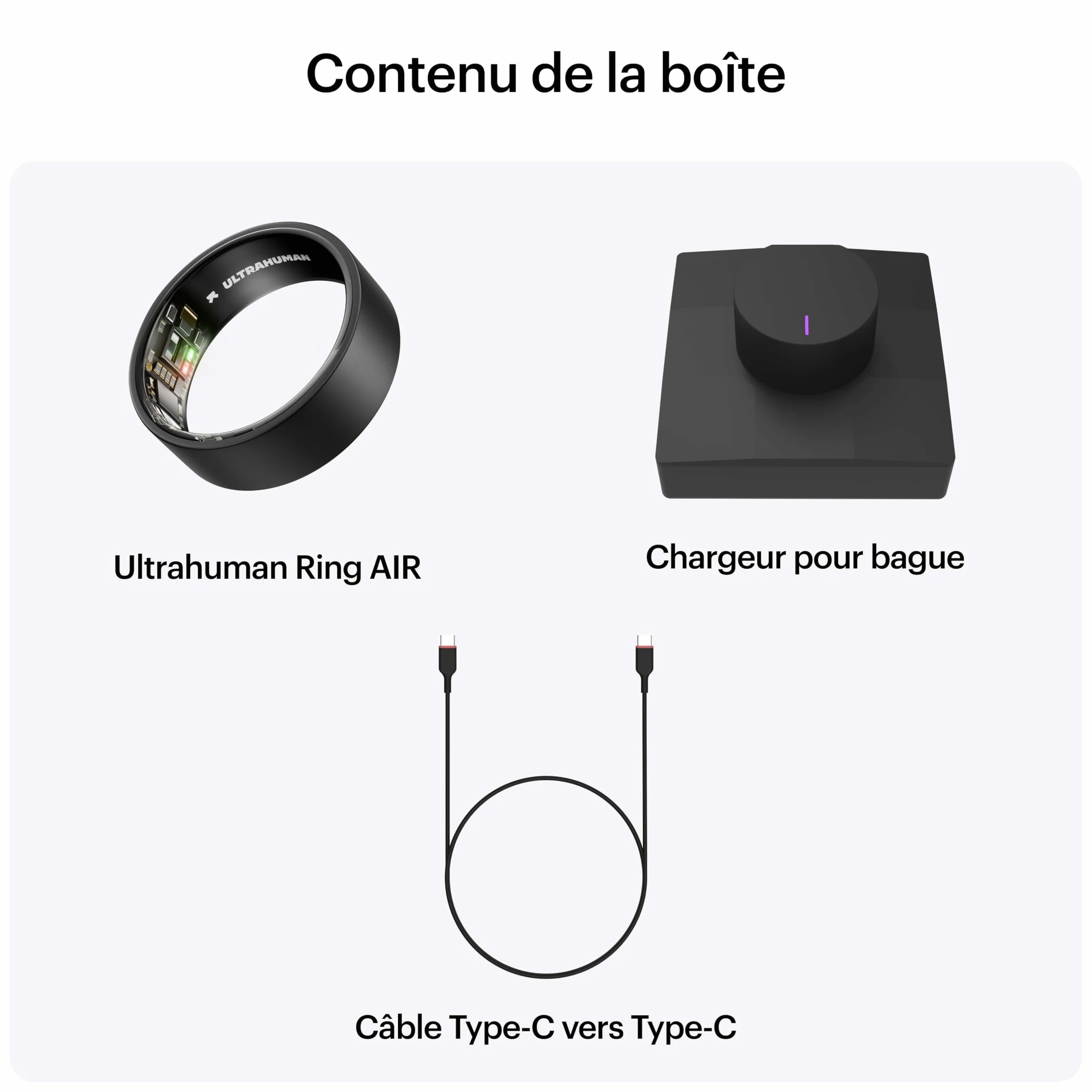 ULTRAHUMAN Ring AIR – Bague connectée suivi santé, kit mesure taille, suivi sommeil, bague intelligente