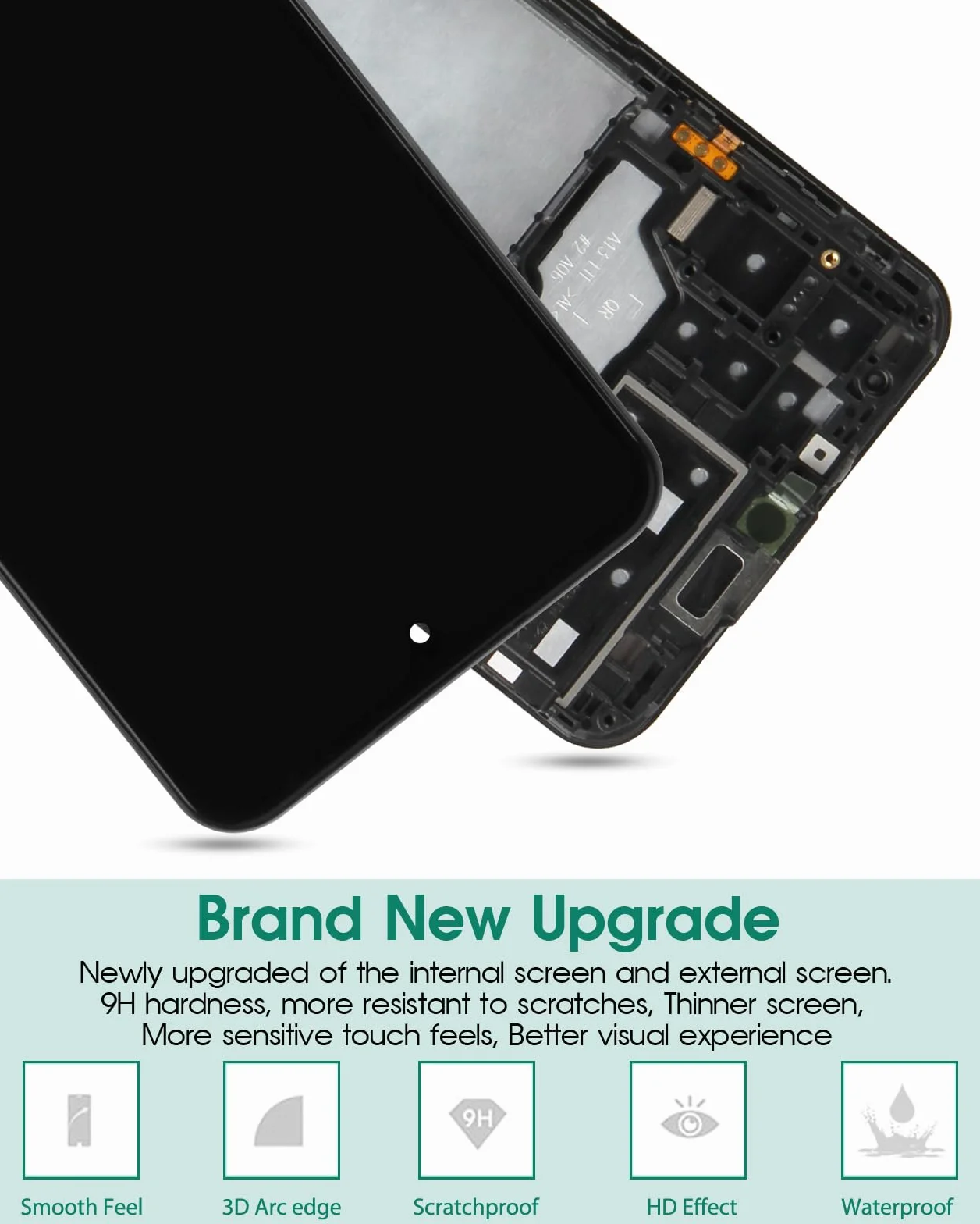 pour Samsung Galaxy A13 4G LCD Affichage pour Samsung A13 Écran de Remplacement pour Galaxy A13 Tactile A137 A135 Digitizer avec Cadre (Noir)