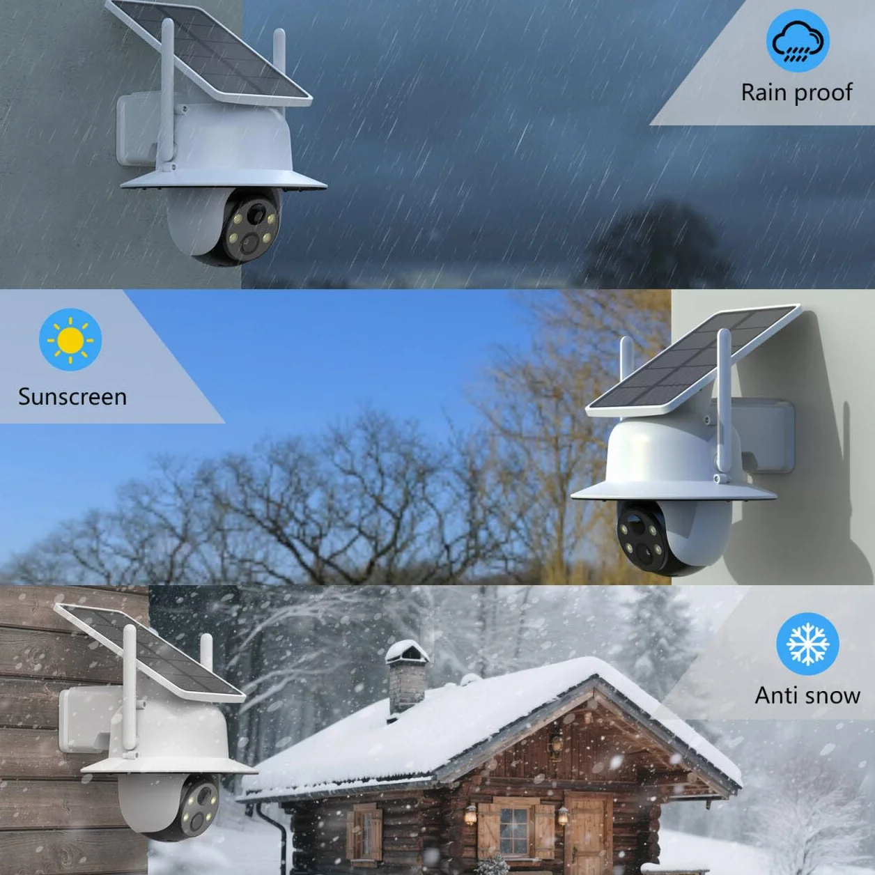 Protection contre la pluie pour caméra de surveillance AOSU 2K/3MP Batterie solaire extérieure (C9C2CA11) (C9C3CA11) – Couvercle de caméra extérieure, protection solaire, accessoire de caméra