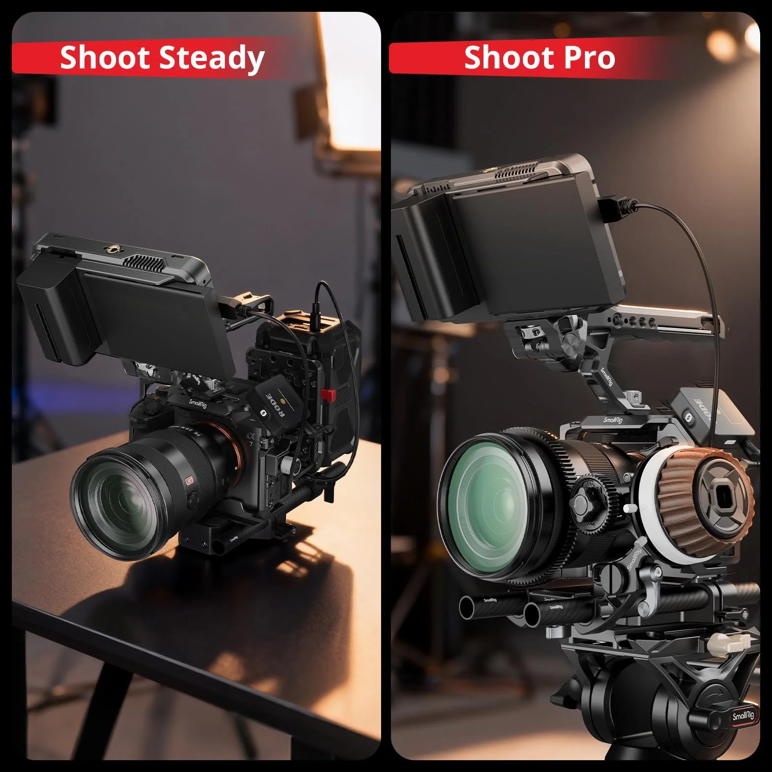 SMALLRIG Kit de Plaque de Base pour Appareil Photo avec Pince pour Rail LWS 15 mm, Tiges en Fibre de Carbone 15 mm (8'' / 20 cm), pour Sony A6500, pour Canon R5, R6, pour Sony A7SIII / A7III - 5609