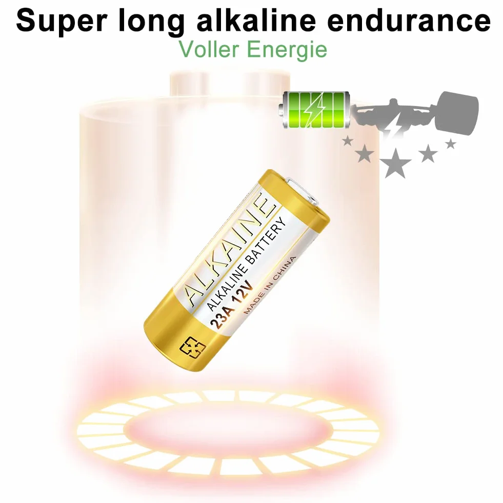 Piles 23A 12V A23 12 Volts Alkaline Batterie A23S MN21/23 L1028 V23GA LRV08 8LR932,Lot of 10, sans Mercure, Haute Performance [3 Ans Garantie]