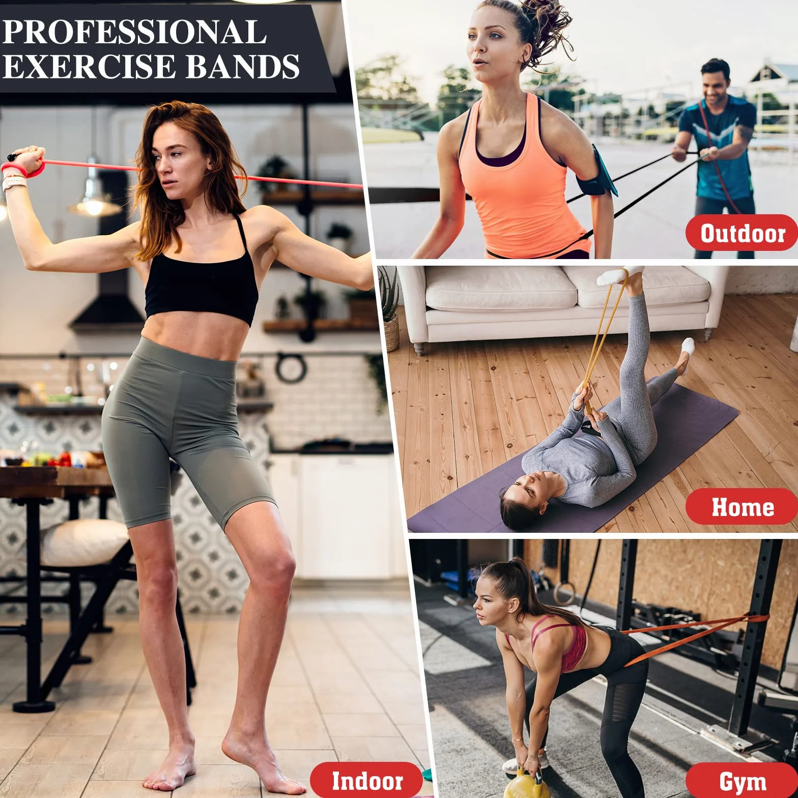 Bande Elastique Musculation, 3 Tailles Élastique Sport Bandes Fitness, Resistance Traction Powerlifting