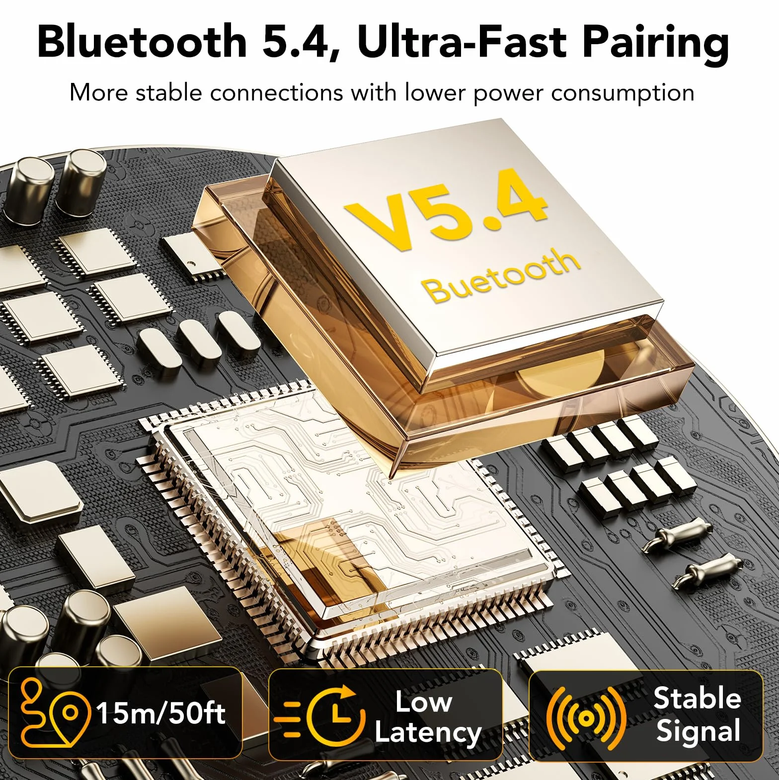 Oreillette Bluetooth Sans Fil Casque Bluetooth V5.4, 100 Heures en Veille, Ecounteurs Bluetooth Simple avec CVC8.0 ENC Double Micrs, Sourdine, Mains Libres Bluetooth Oreillette pour la Conduite/Bureau