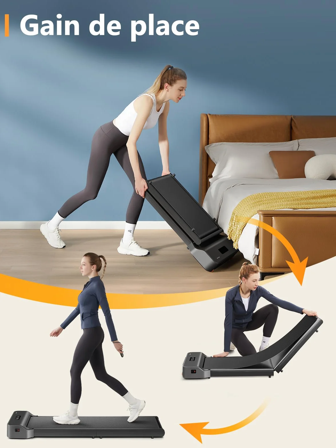 WalkingPad Tapis de Marche Pliable Électrique Silencieux 6 km/h avec Télécommande