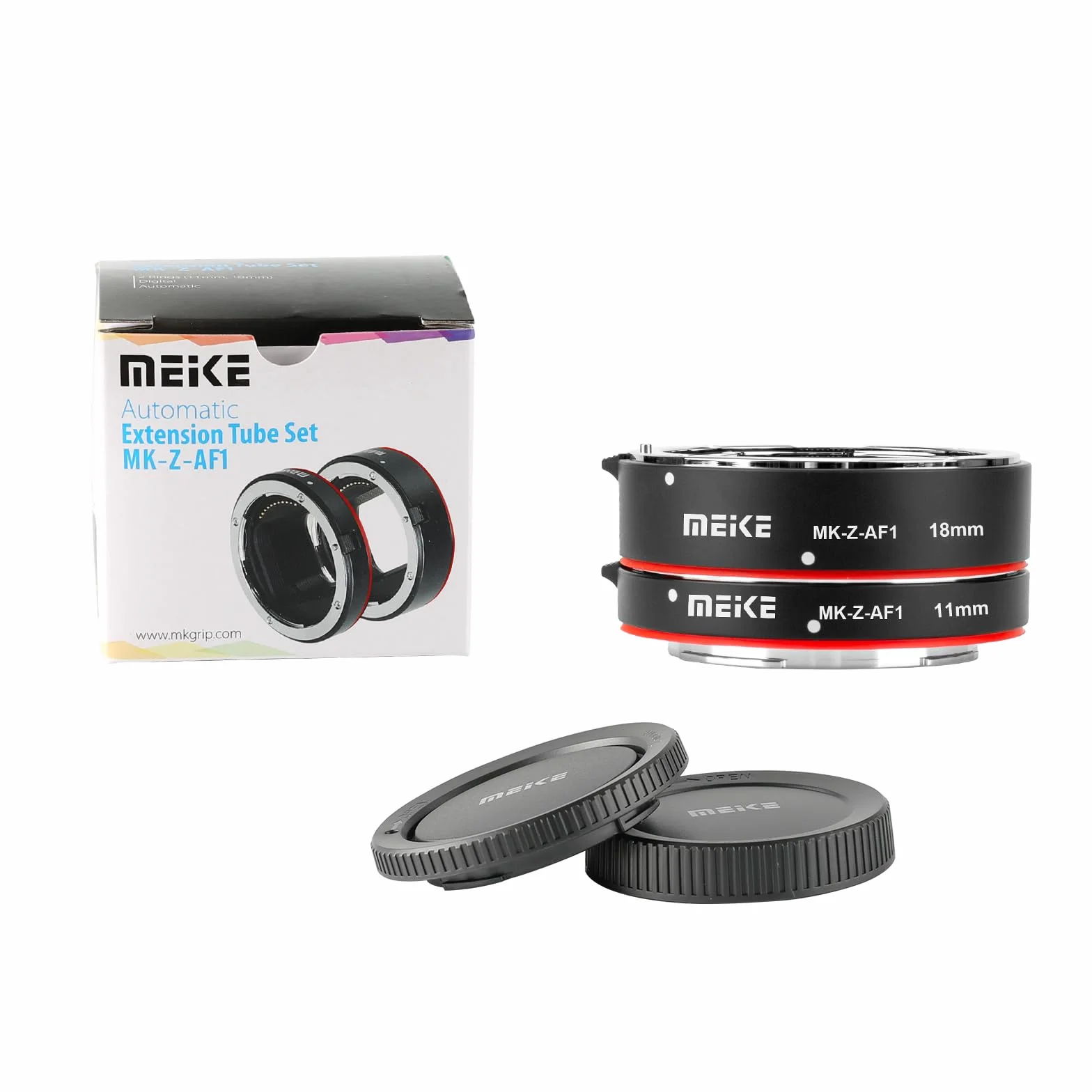 Meike MK-Z-AF1 Ensemble de Tubes d'extension Macro à Mise au Point Automatique en métal (11 mm + 18 mm) Compatible avec Nikon Z5 Z6 Z6II Z7 Z7II Z50