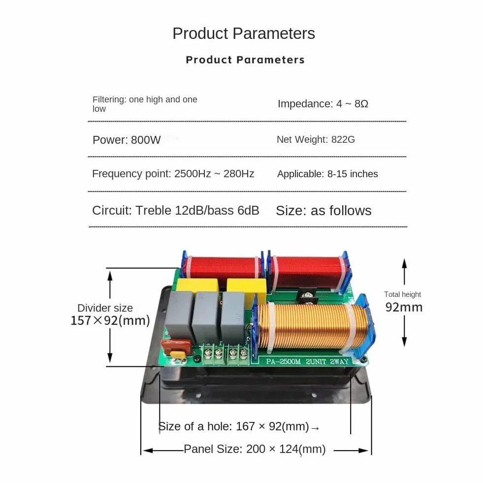 800 W 2 Voies Haut-Parleur Séparateur de Fréquence Audio Aigus Basses 2 Unités Filtres Croisés Bricolage HiFi Home Cinéma Installation Facile