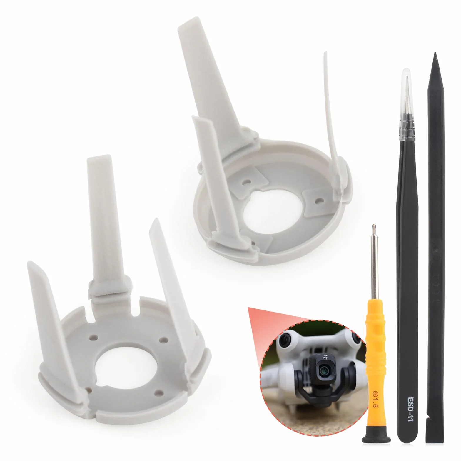 Caoutchouc Nacelle pour DJI Mini 4 Pro Amortisseurs en Caoutchouc Mini 4 Pro Gauche et Droit Boule Amortisseur pour DJI Mini 4 Pro(Style Long)