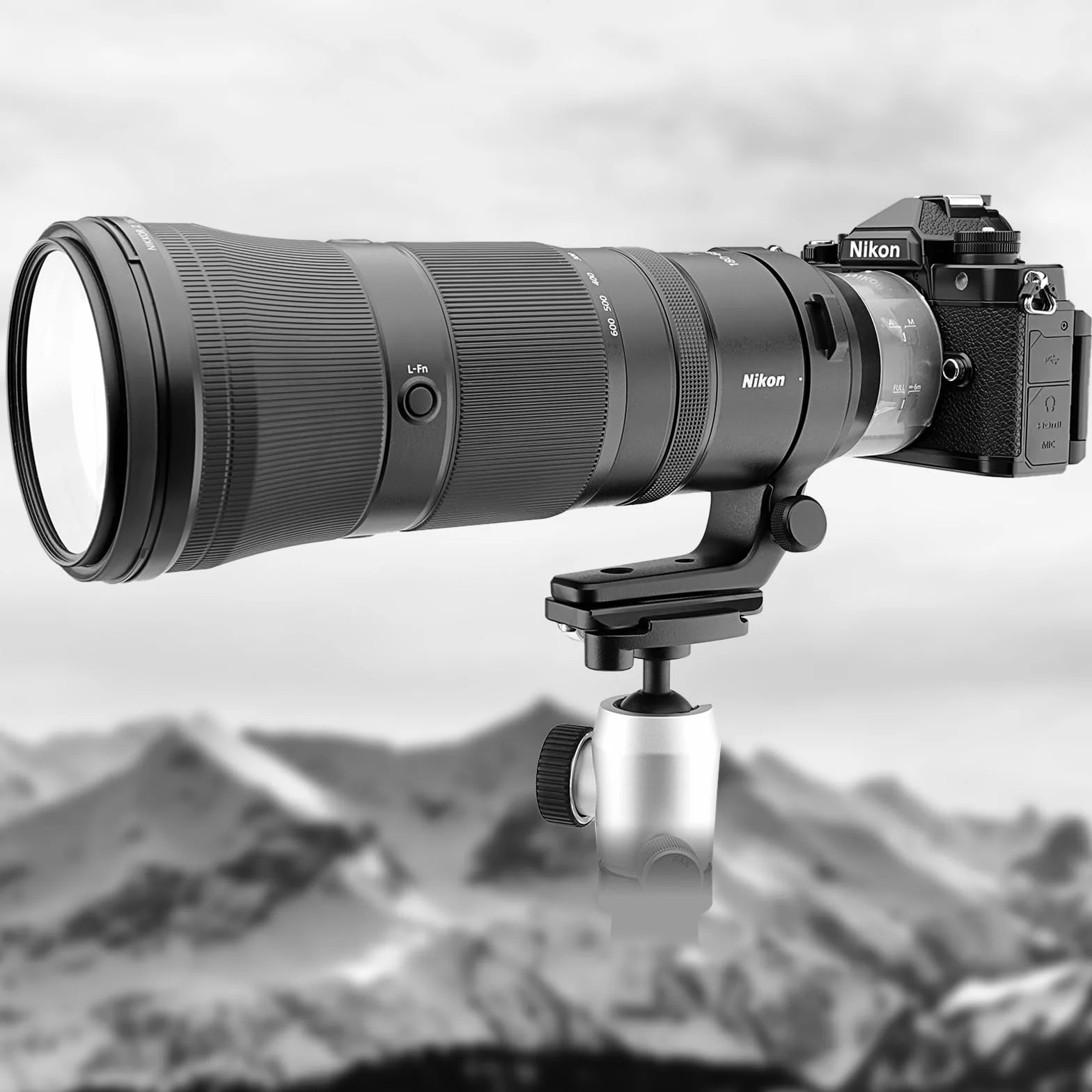 Leftfoto Plaque d'objectif Nikon Nikkor Z 180-600 mm F5.6-6.3 VR Style Arca-Swiss Plaque à dégagement rapide - Noir