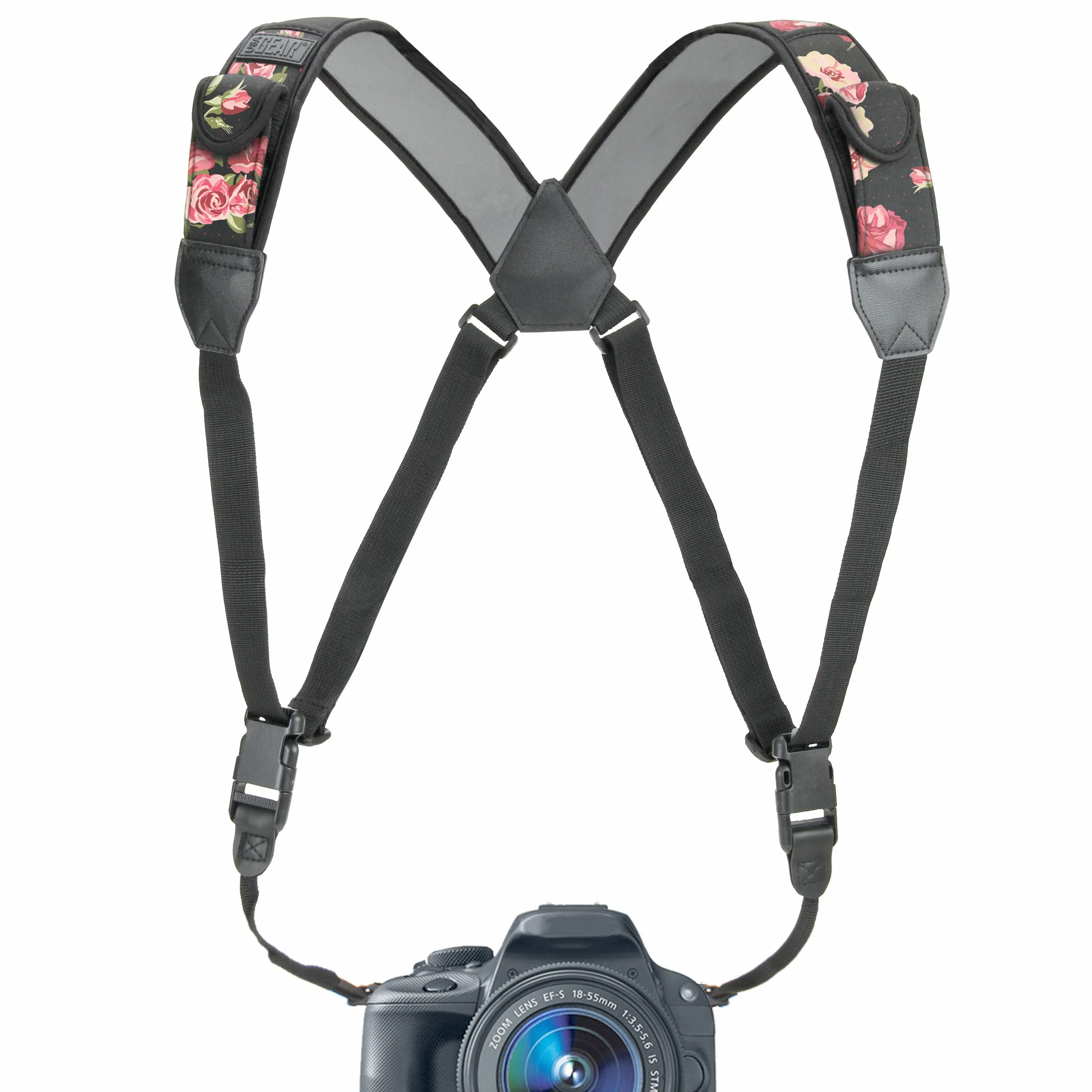 USA Gear DSLR Harnais de Poitrine Pour Appareil Photo Reflex Numérique avec Boucles à Dégagement Rapide et Poches pour Accessoires – Compatible avec Canon, Nikon, Sony et plus