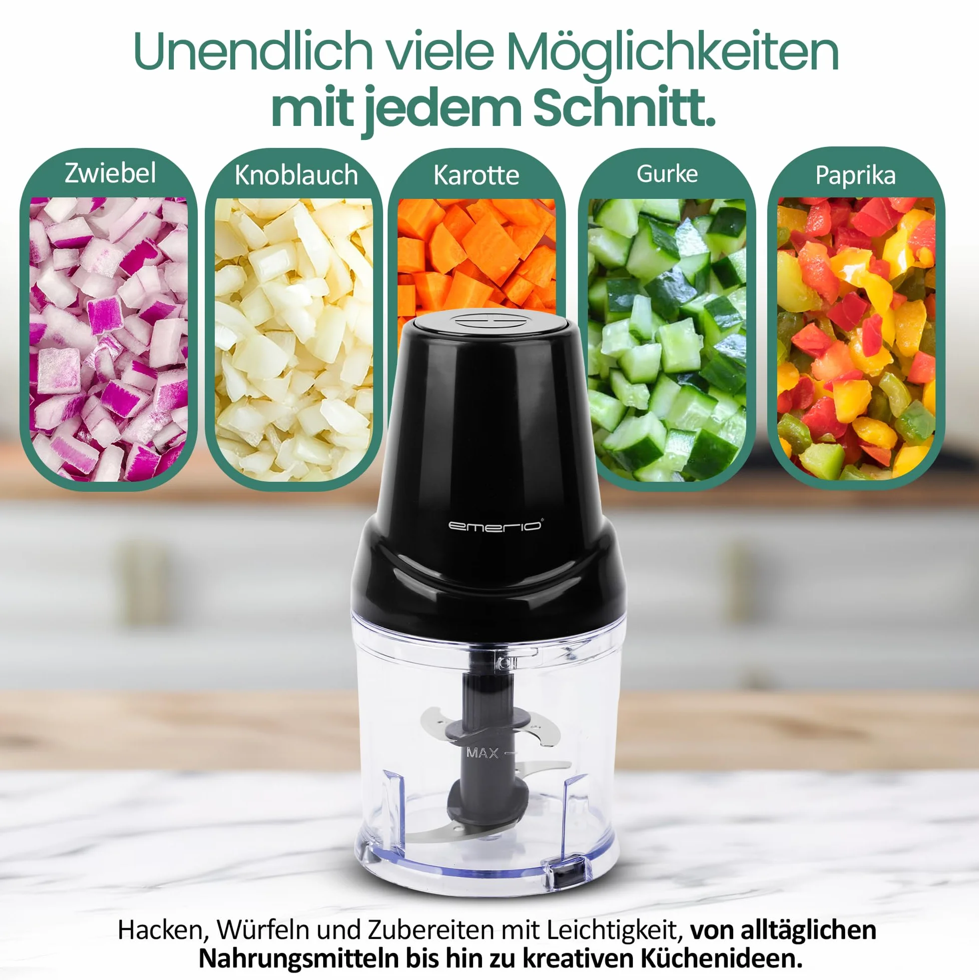 Emerio Universal Zerkleinerer MC-132890 Fassungsverm 500 ml