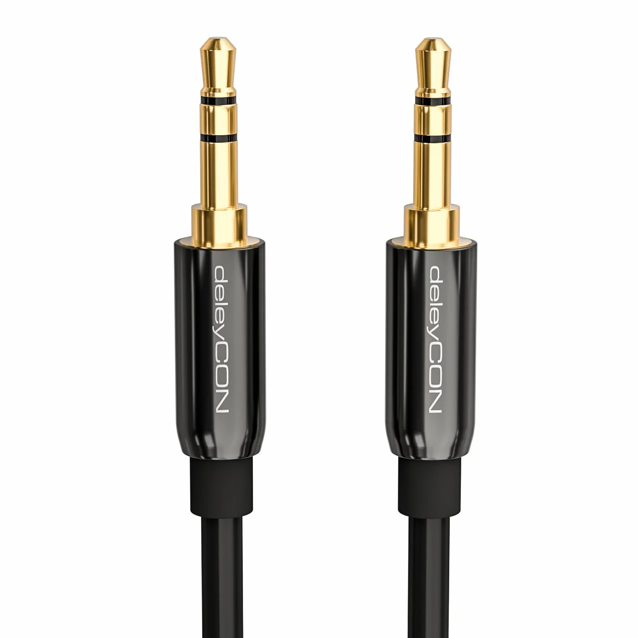 deleyCON 10m Câble Jack 3,5mm AUX Câble Audio Stéréo Fiche Jack Droite pour PC Laptop Smartphone Tablette Voiture Récepteur HiFi - Noir