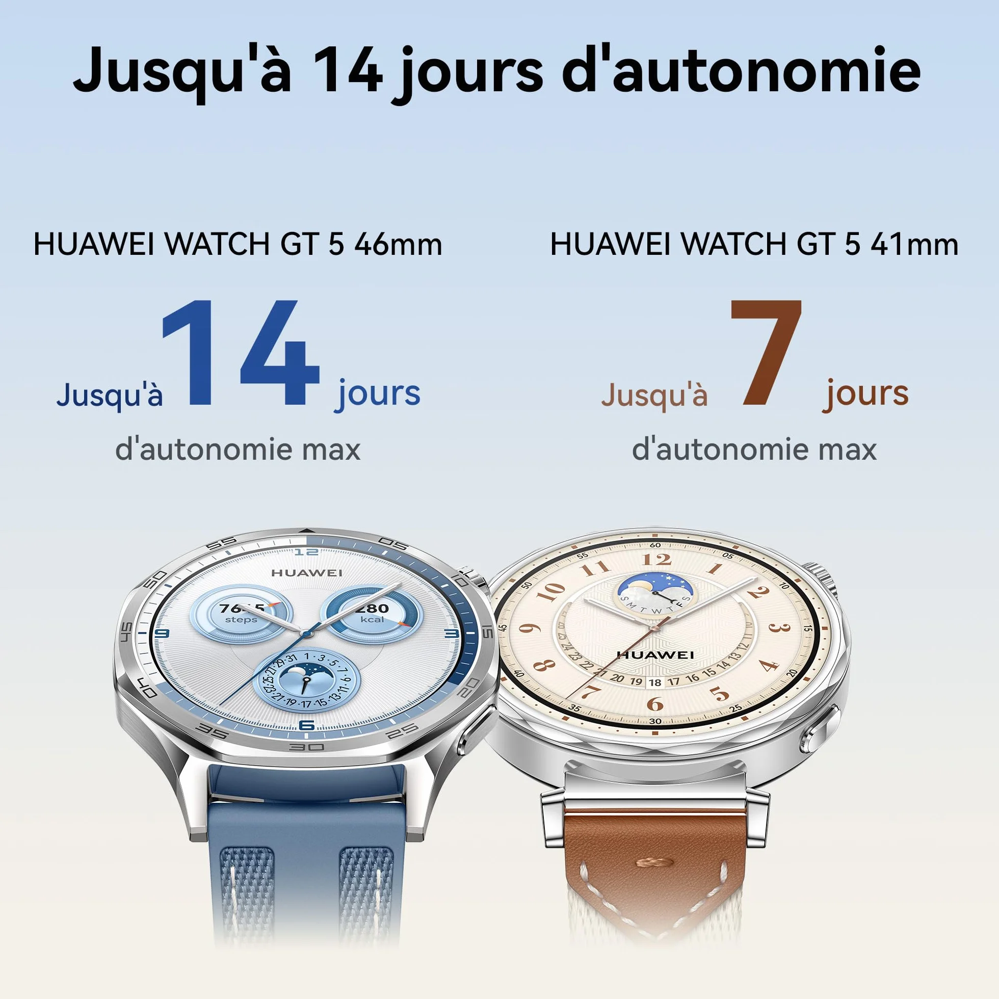 HUAWEI Watch GT 5 46mm Montre Connectée Noir, Suivi Santé, Autonomie 14 Jours iOS Android
