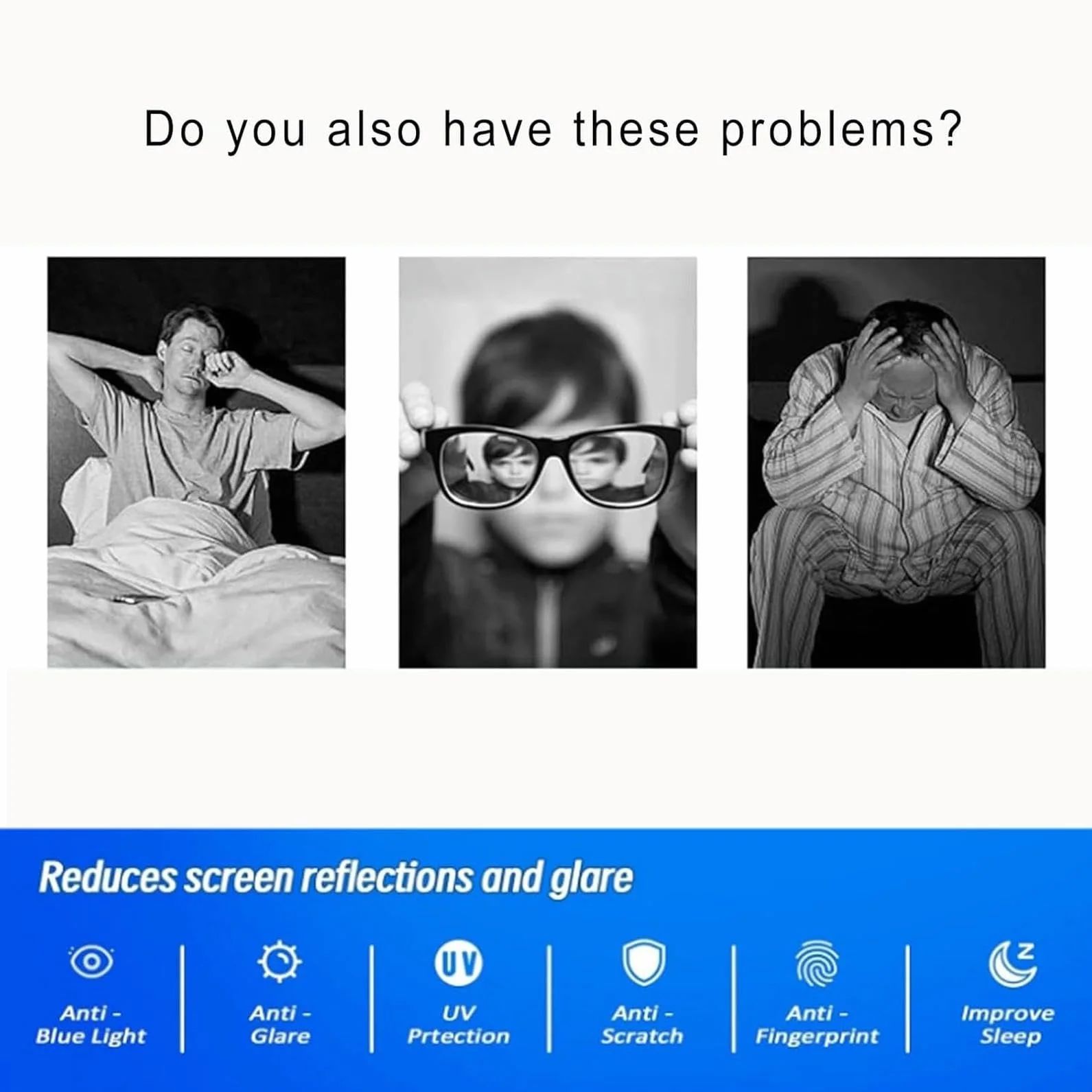 Film Anti-Éblouissement pour Téléviseur 32-55 Pouces, Protecteur d'Écran TV Givré, Filtre Anti-Lumière Bleue UV