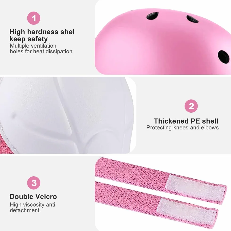 Casque Vélo Enfant Set Protection 5 en 1 Roller Skateboard Trottinette Garçons Filles 3-11 Ans