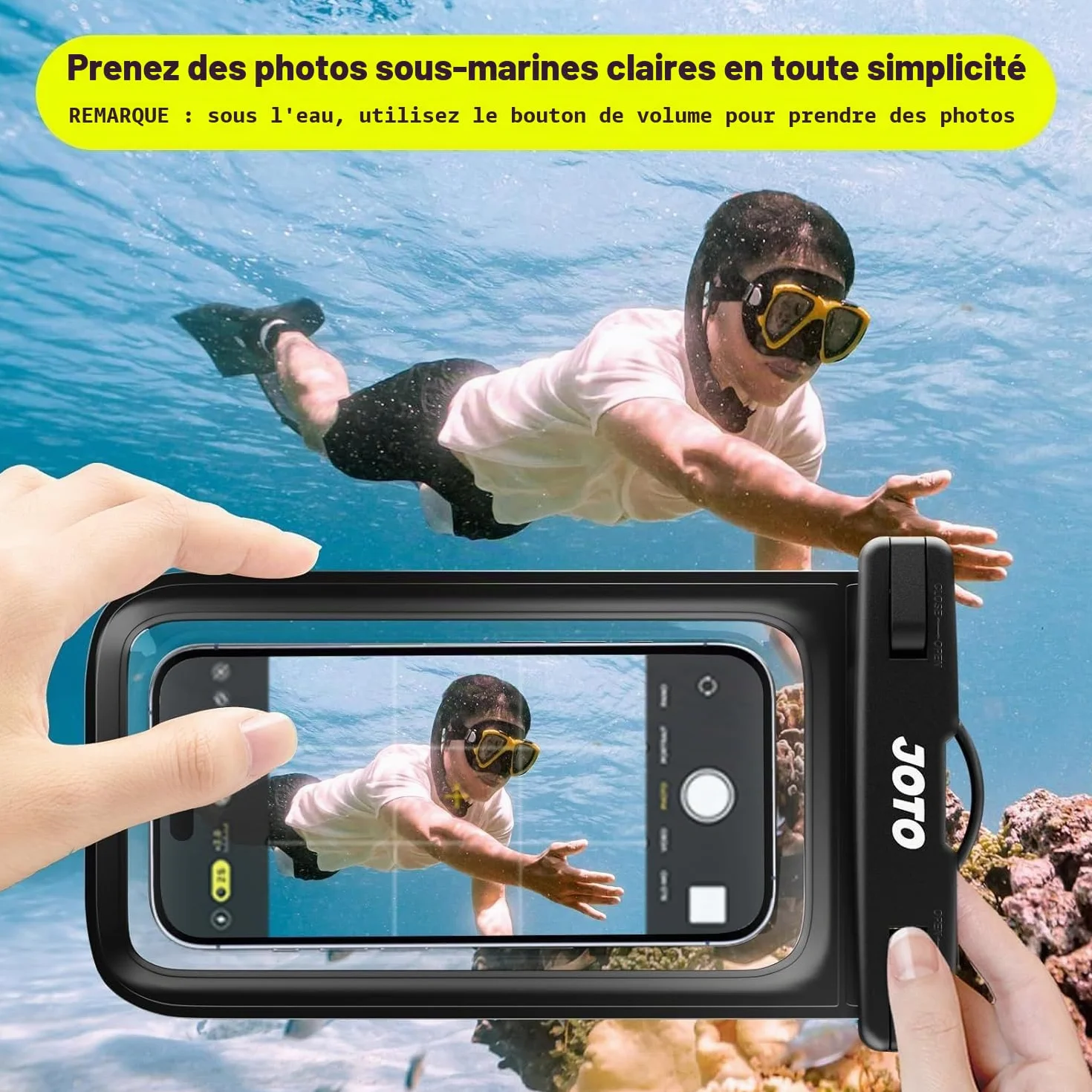 JOTO Housse Étanche Smartphone IPX8 7 Pouces Noir