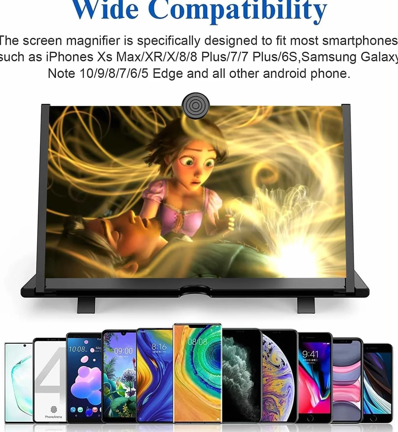 Agrandisseur ecran Telephone 14 Pouces, Loupe d'écran 3D HD, Pliable loupe Telephone Portable Compatible avec Tous Les Smartphones